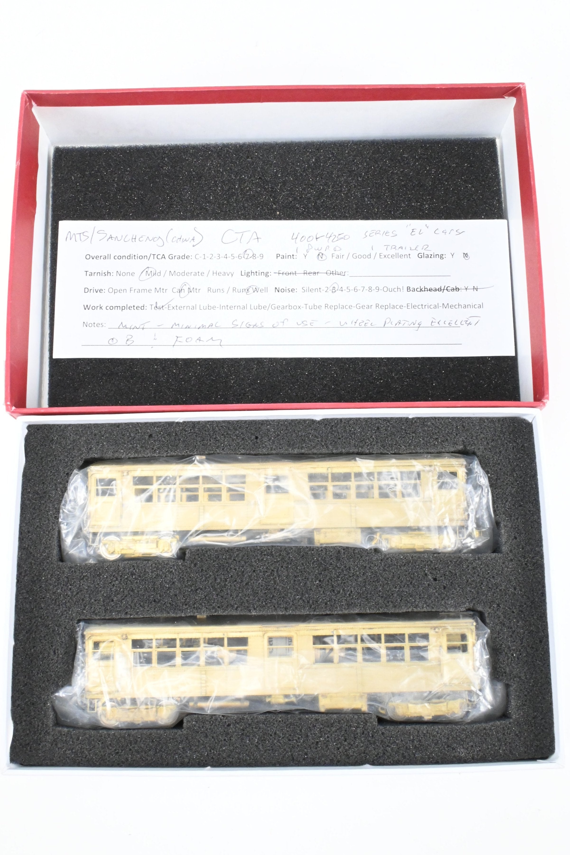 HO Scale Brass Model Train Set - MTS Imports CTA Chicago Transit Authority Modified 4001 - 4250 Series Elevated Cars Two - Car Set