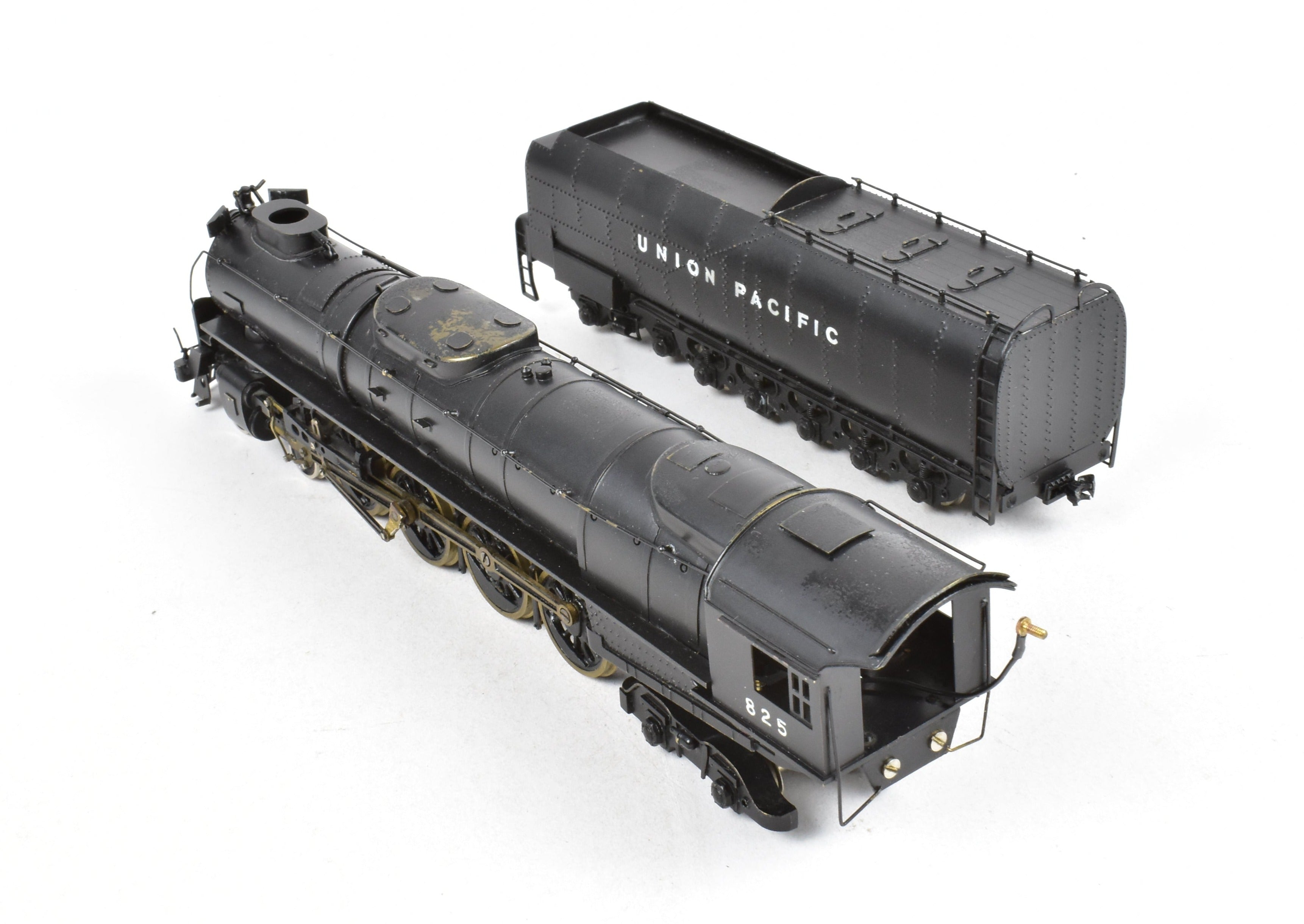 Handmade HO Scale Brass Pacific Fast Mail Model Train - Union Pacific 4-8-4 FEF-2, Painted Black, Mid-1950s, One of Three Limited Edition