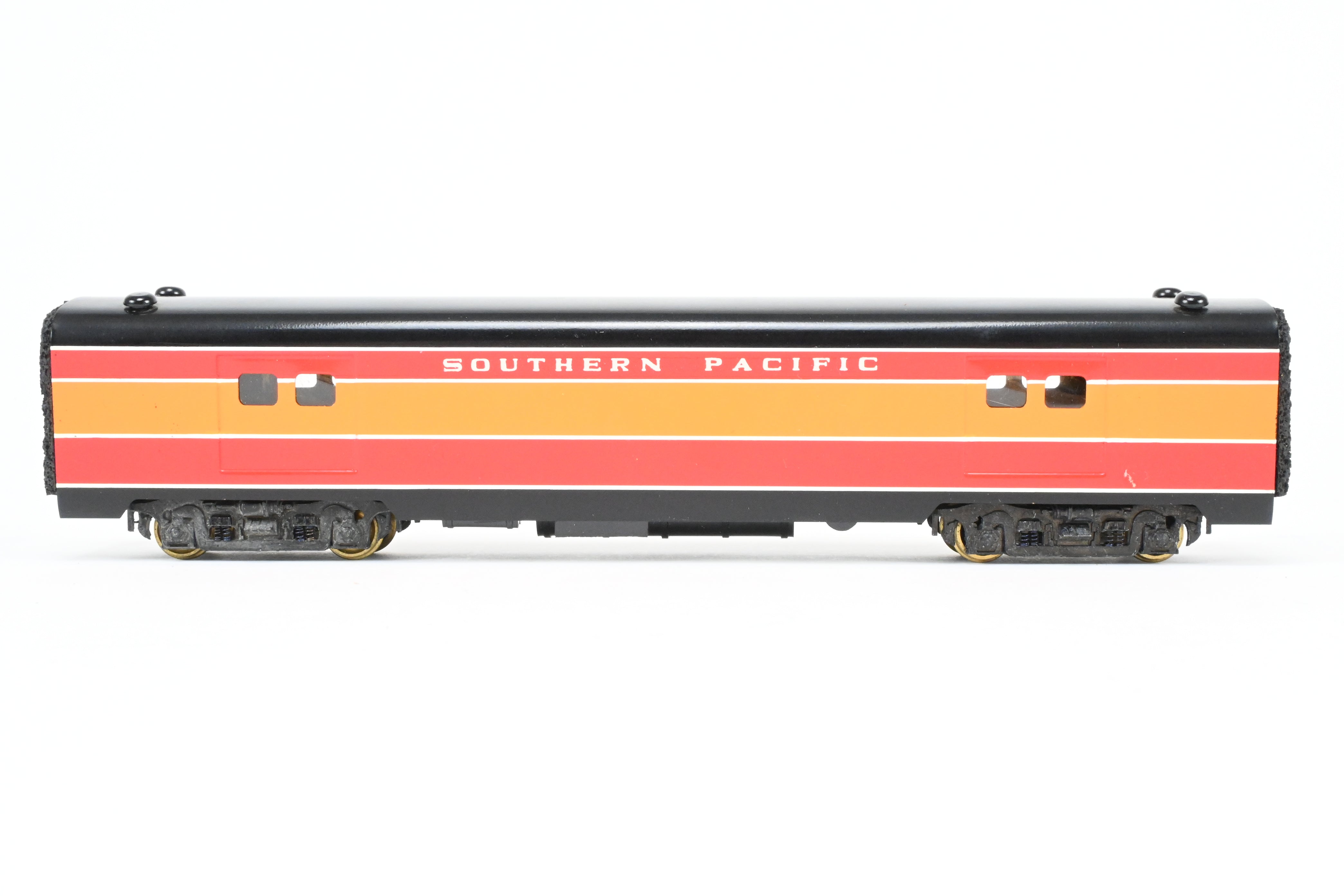 HO Scale Brass PFM Model Train - Tenshodo SP Brand Southern Pacific Baggage Flush Side Factory Painted Daylight Shorty Cars