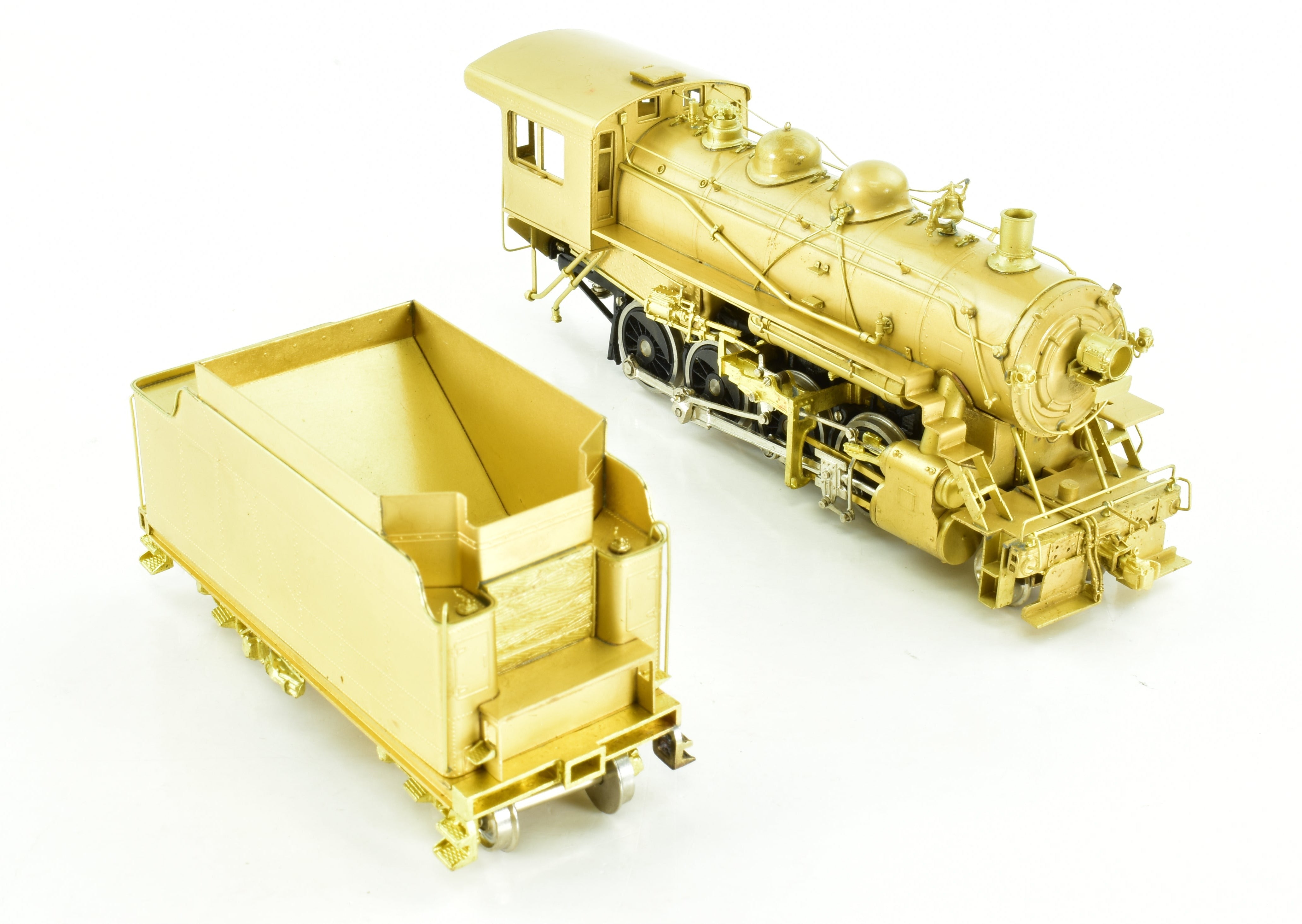 HO Scale Brass Nickel - Plated NPP (Nickel Plate Products) New York Ontario & Western Class W - 2 2 - 8 - 0 Locomotive with Side - Mounted Air Pumps Model
