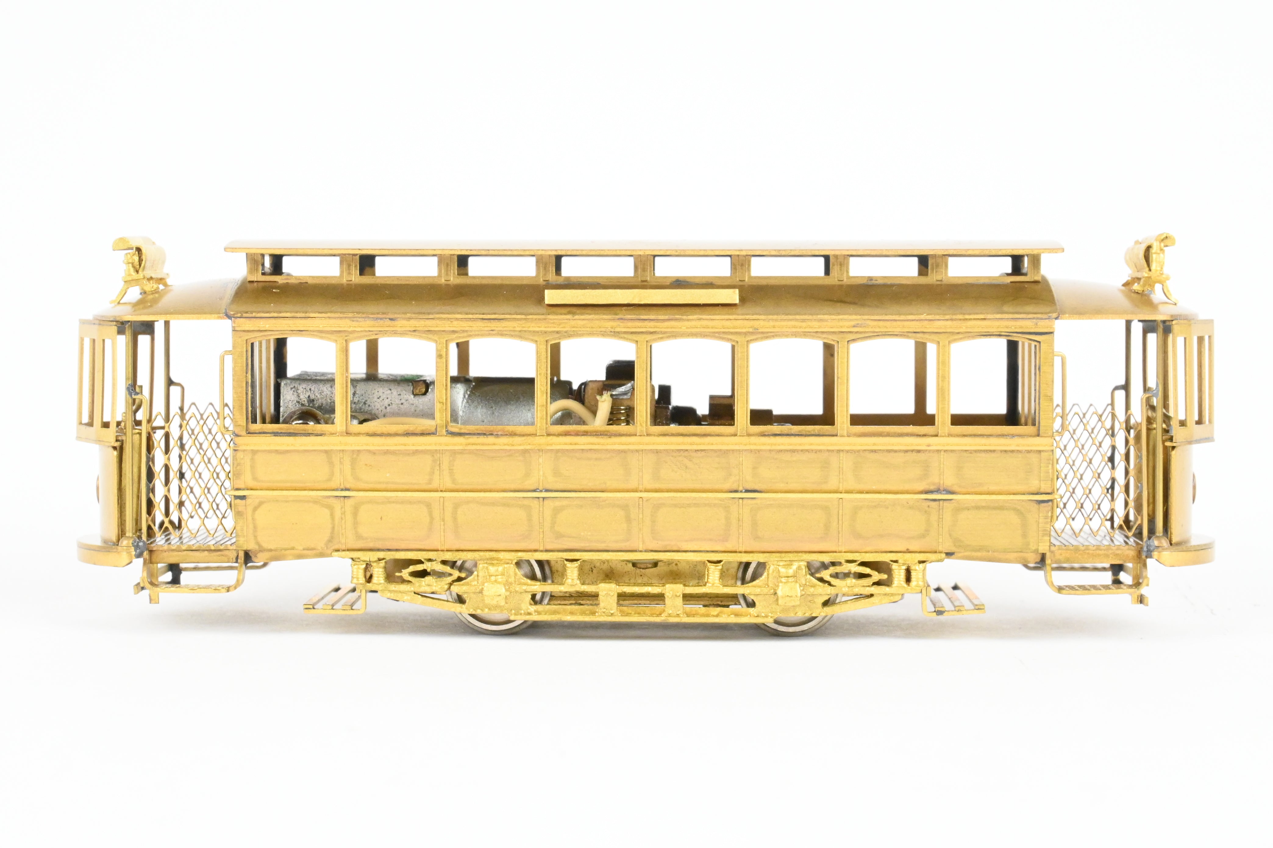 HO Scale Custom Brass Metropolitan Street Railway Single Truck Short Closed Trolley