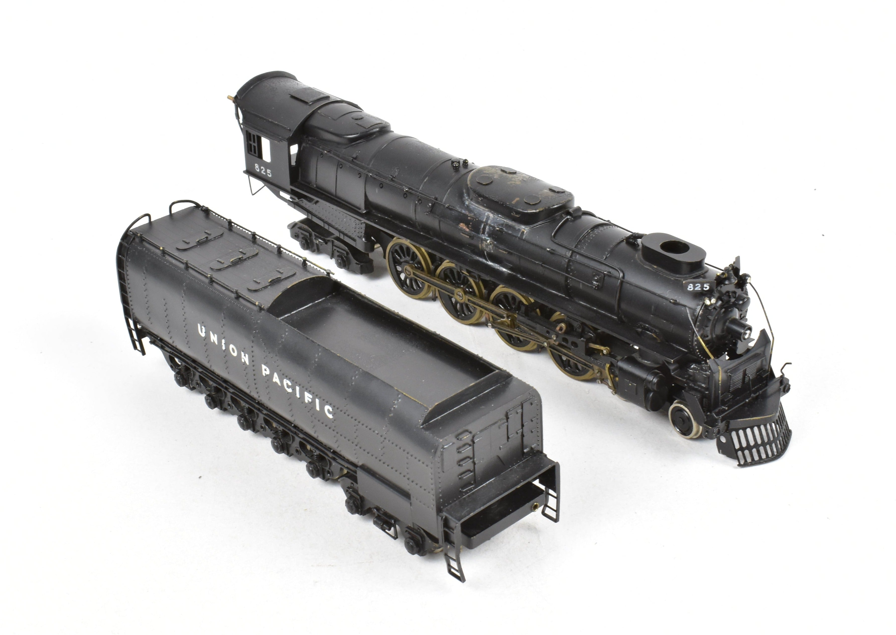 Handmade HO Scale Brass Pacific Fast Mail Model Train - Union Pacific 4-8-4 FEF-2, Painted Black, Mid-1950s, One of Three Limited Edition