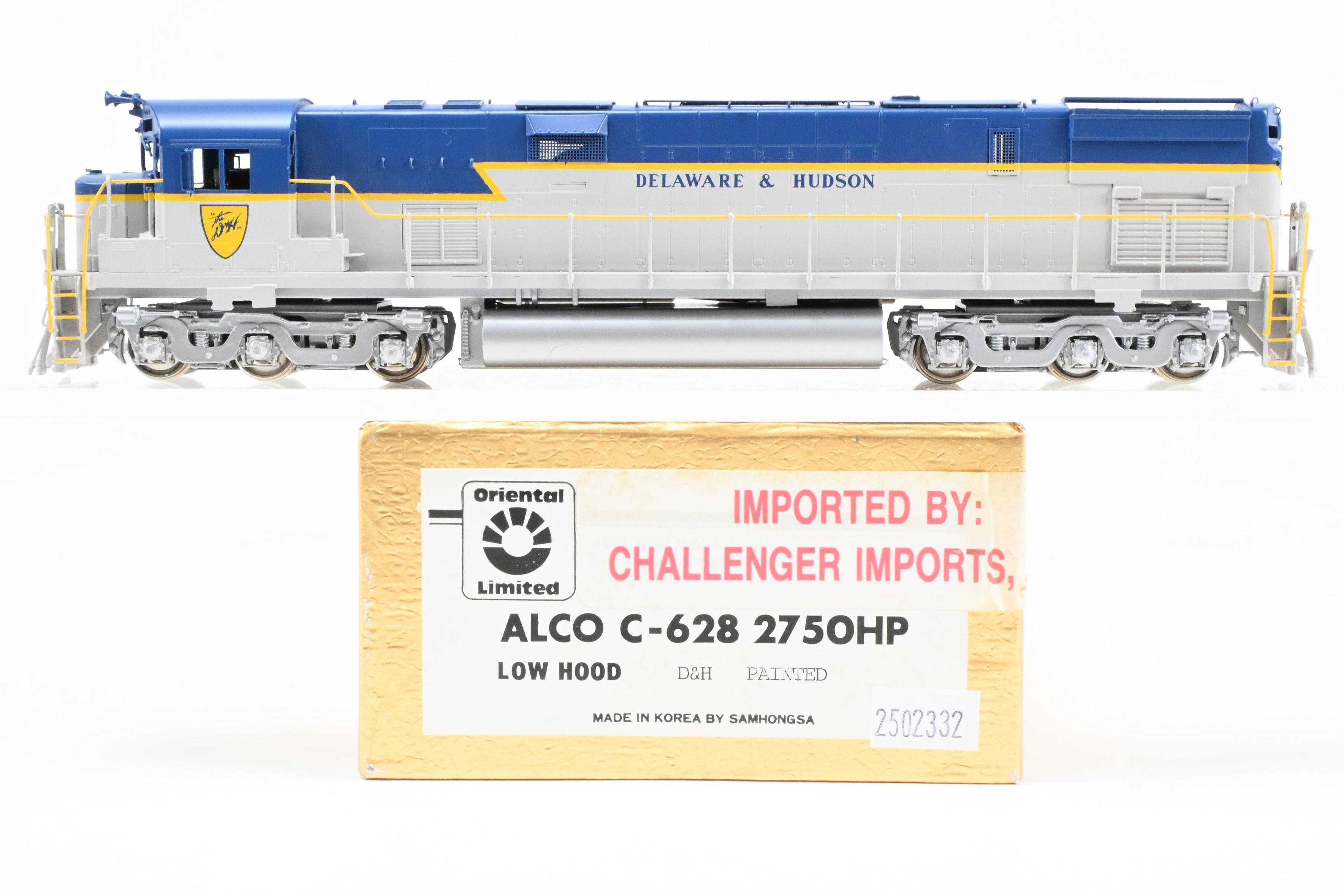 HO Scale Brass Model of Delaware and Hudson C - 628 FP Locomotive in Blue/Grey Scheme by HO Brass Oriental Limited and Challenger Imports