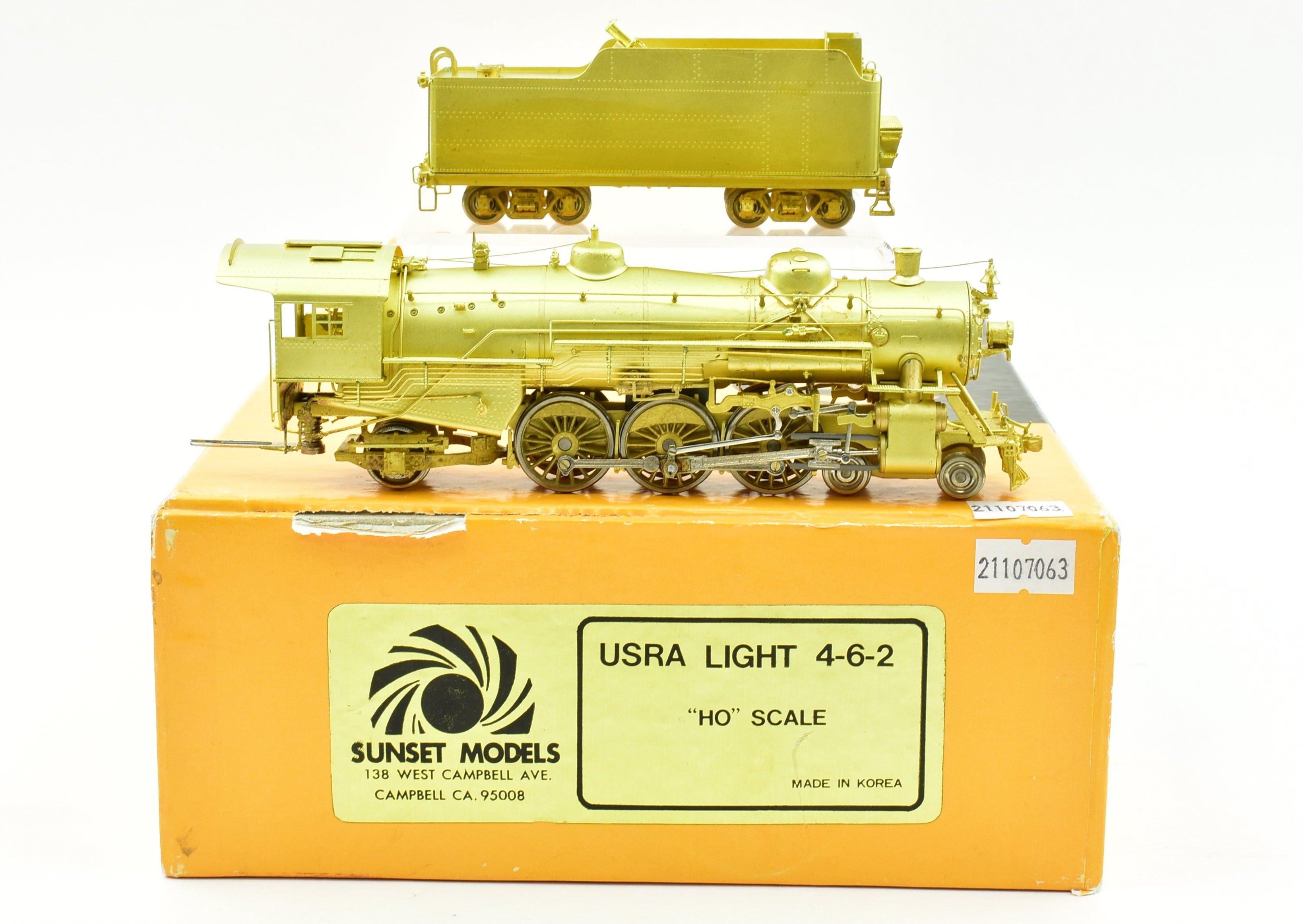 HO Scale Brass Sunset Models USRA (United States Railway Administration) Light 4-6-2 Pacific Steam Locomotive Model