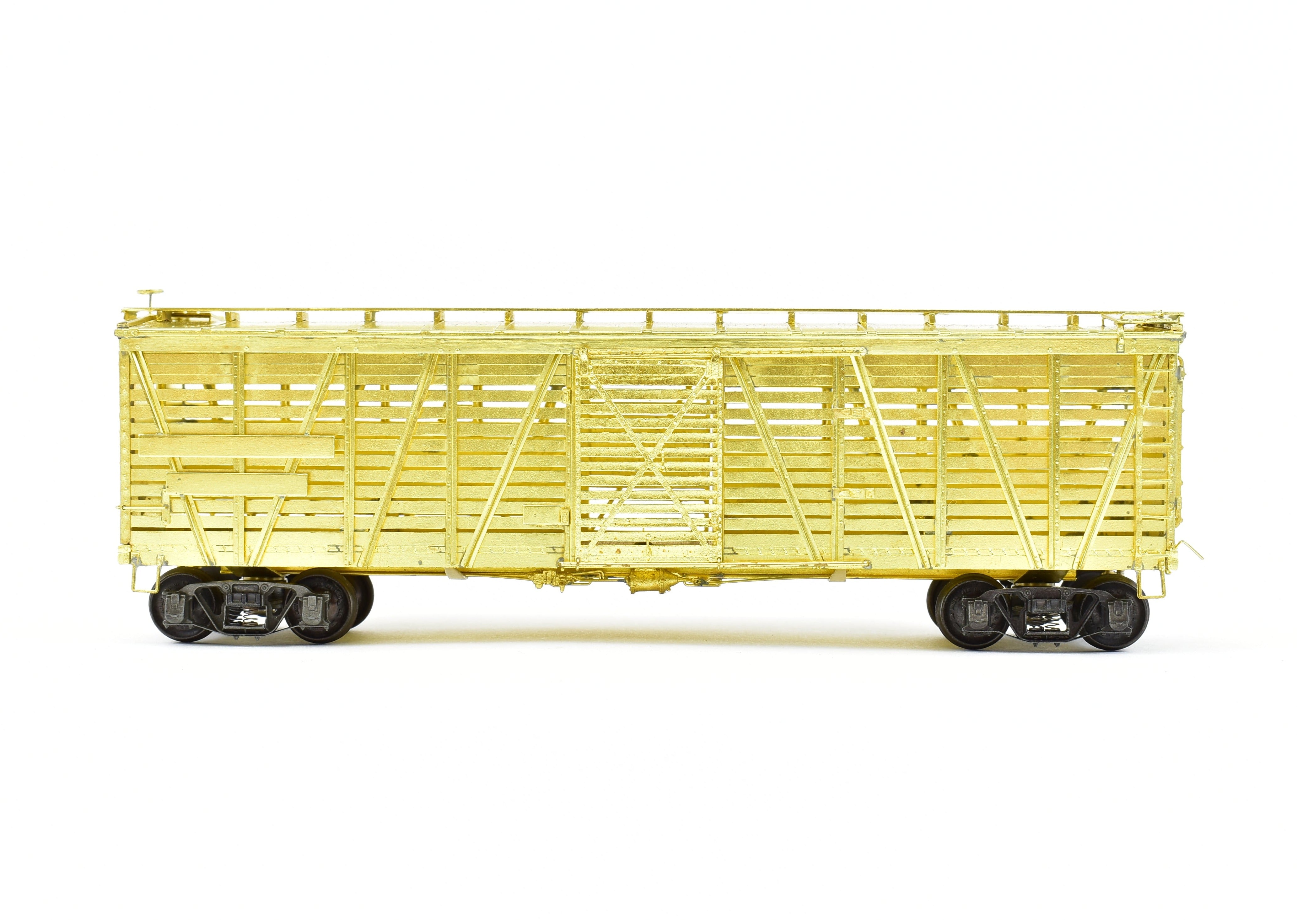 HO Scale Brass ATSF - Santa Fe Sk - R Stock Car with Kadee Replacement Trucks