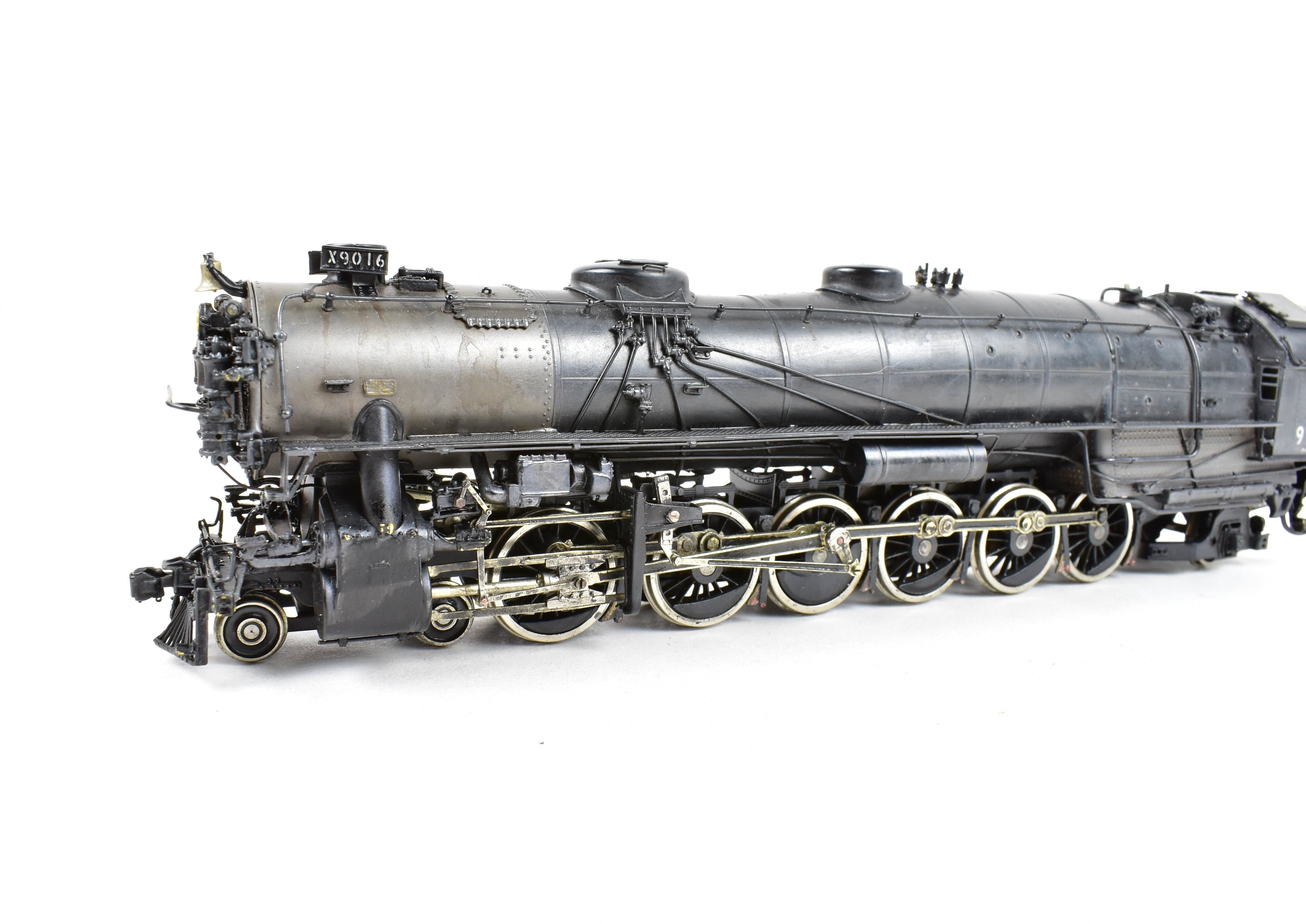 HO Scale Brass Key Imports Union Pacific 4-12-2 Standard Steam Locomotive of the 9000 Series, Specifically Standard Niners #9016 with Light Weathering Effect
