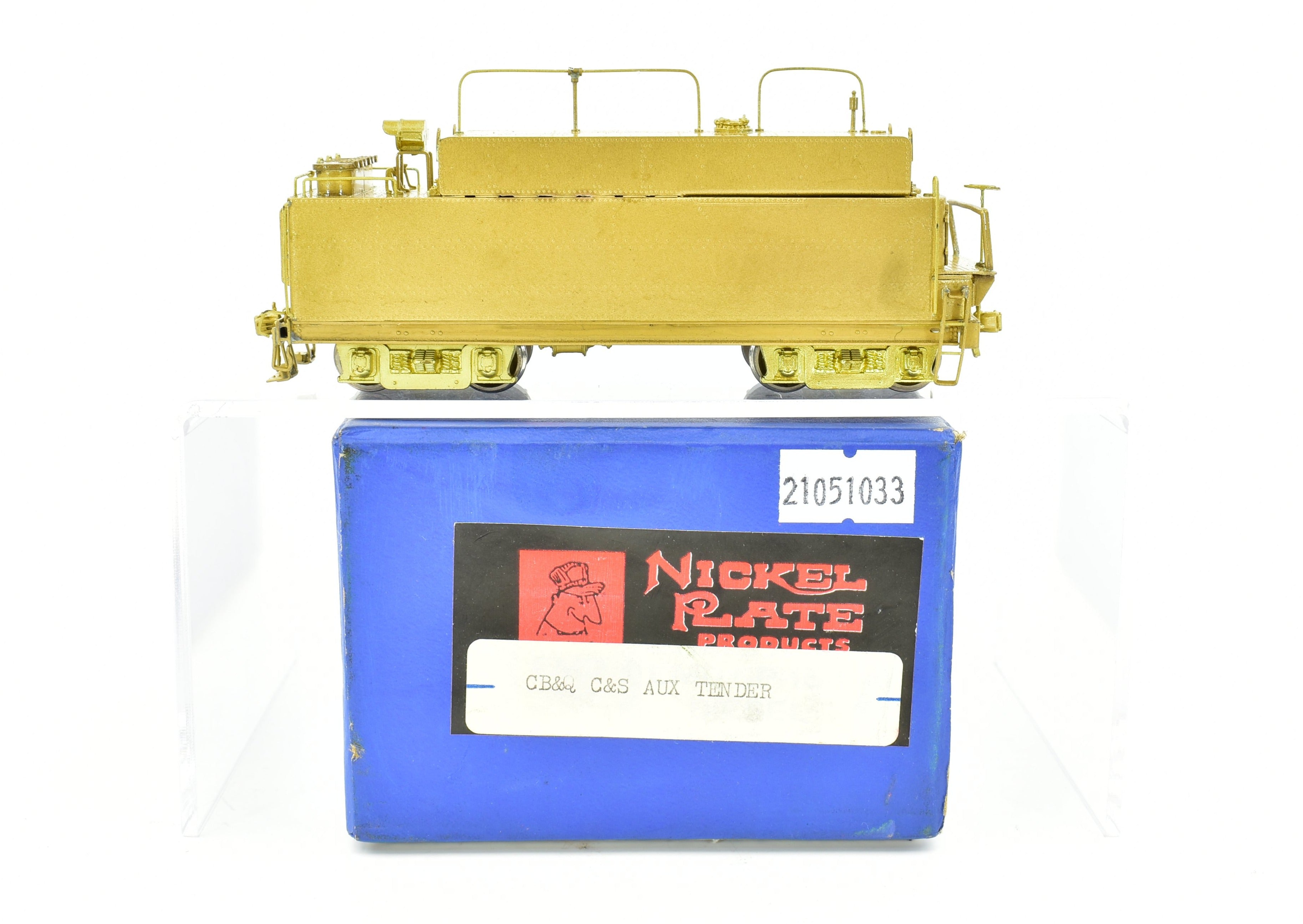HO Scale Brass NPP Nickel - Plated Auxiliary Tender for CB&Q and C&S Routes