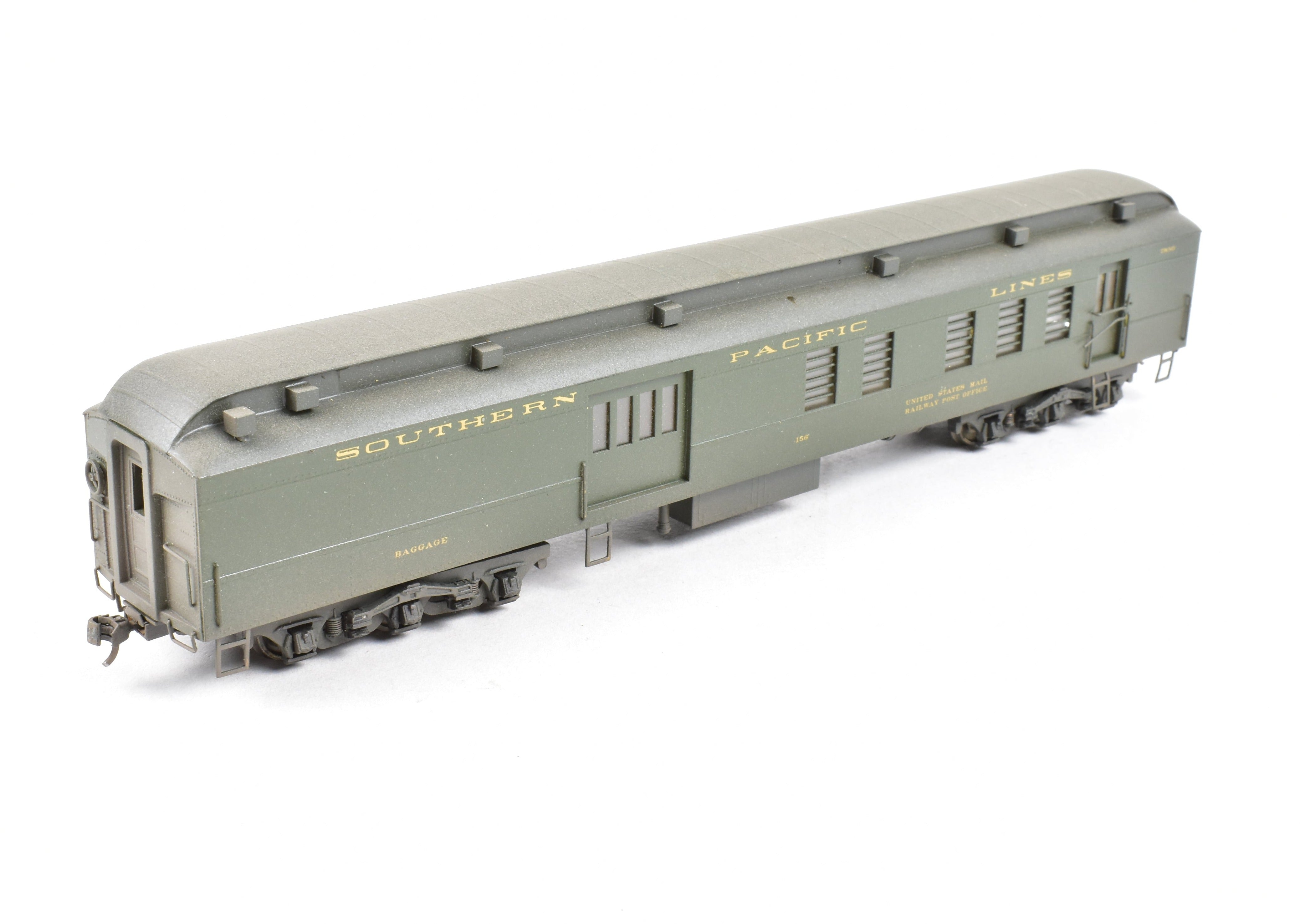 HO Scale Brass Lambert Southern Pacific Heavyweight Combine Baggage RPO Model Train Car with Central Valley Trucks