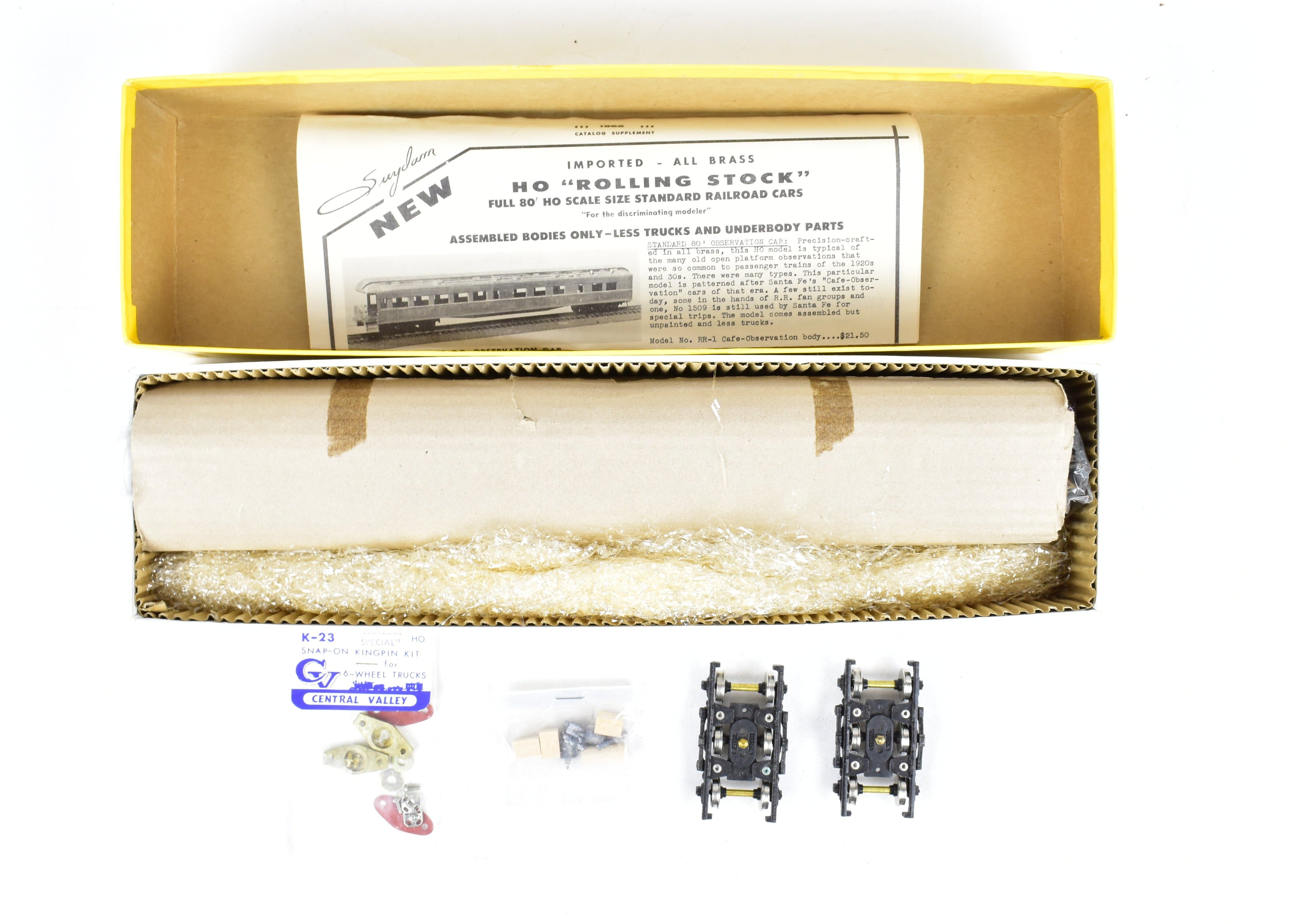 1962 HO Brass Suydam ATSF Santa Fe Cafe Lounge Observation Model