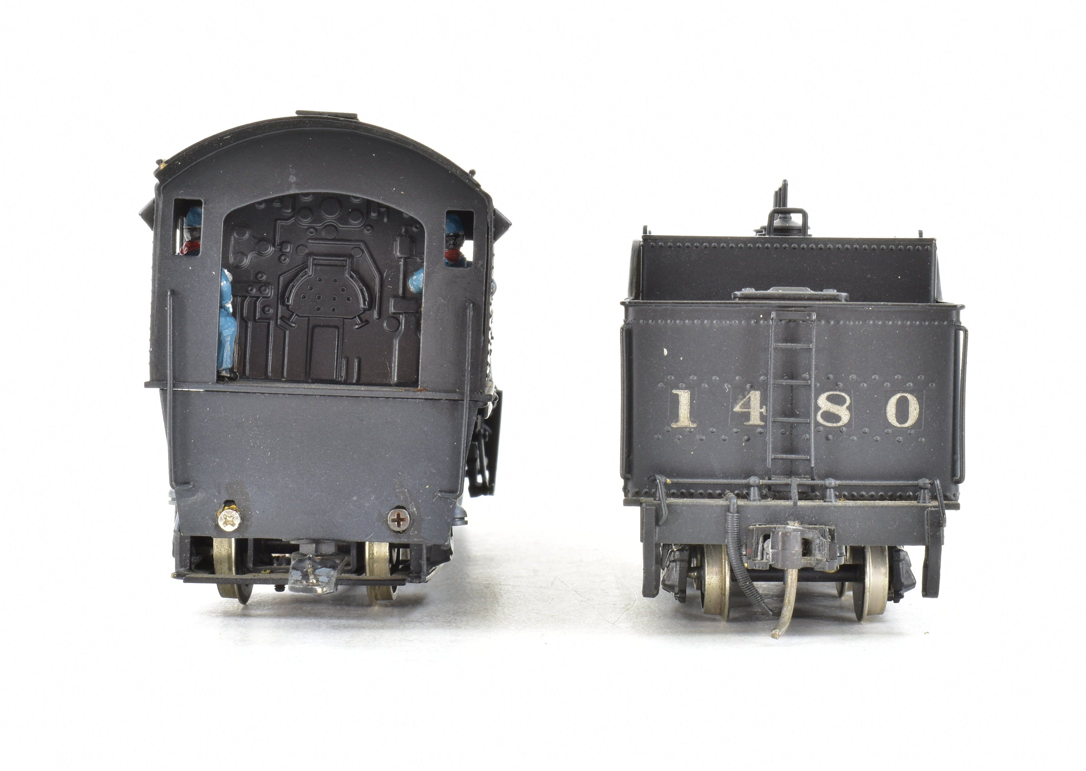 HO Scale Brass Model Train - NJ Custom Brass ATSF Santa Fe Class 1400 4-4-2 Locomotive CP No. 1480, Sold As-Is Condition
