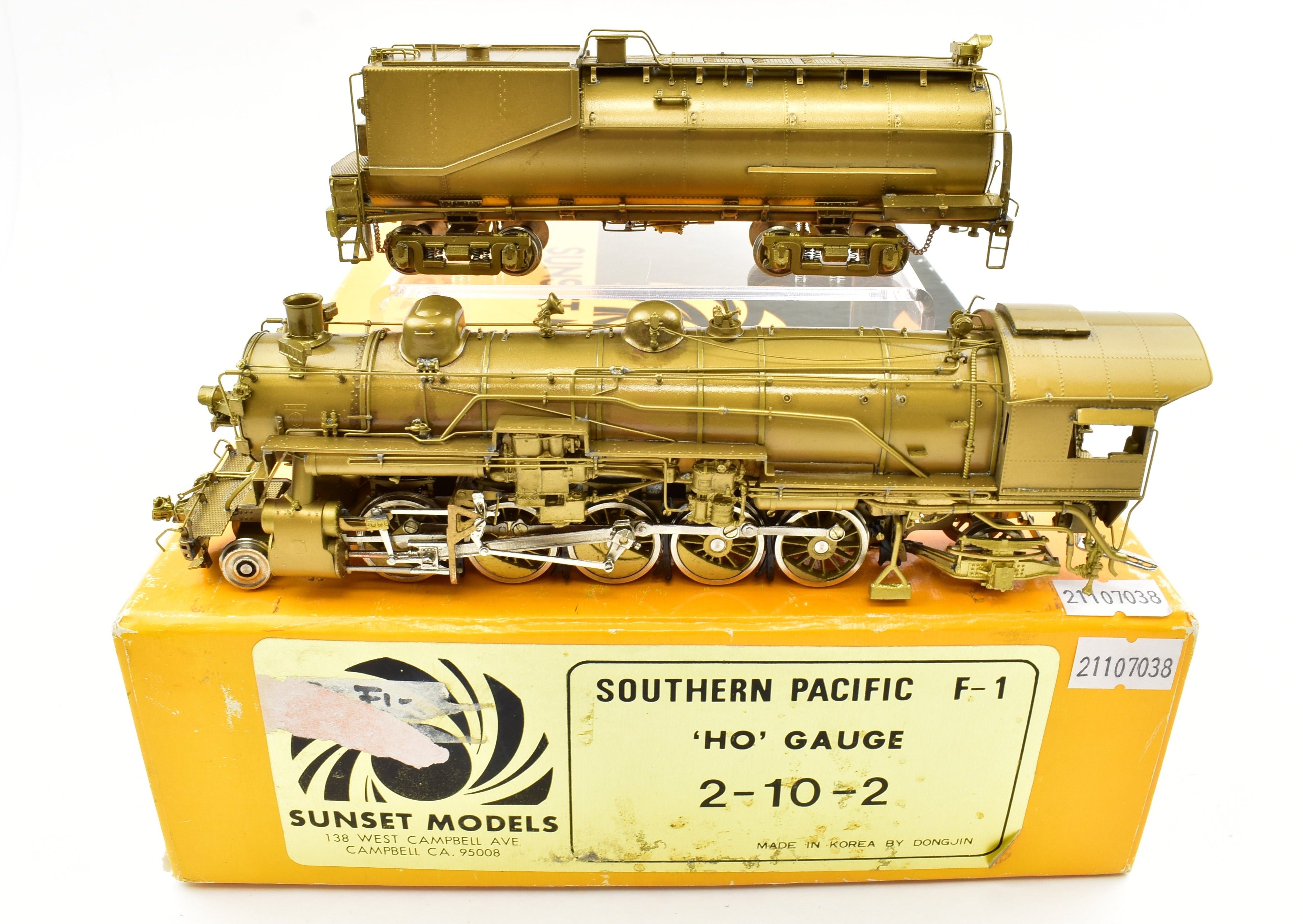 HO Brass Sunset Models SP - Southern Pacific F-1 2-10-2 Elesco Feedwater Heater (As-Is Condition)