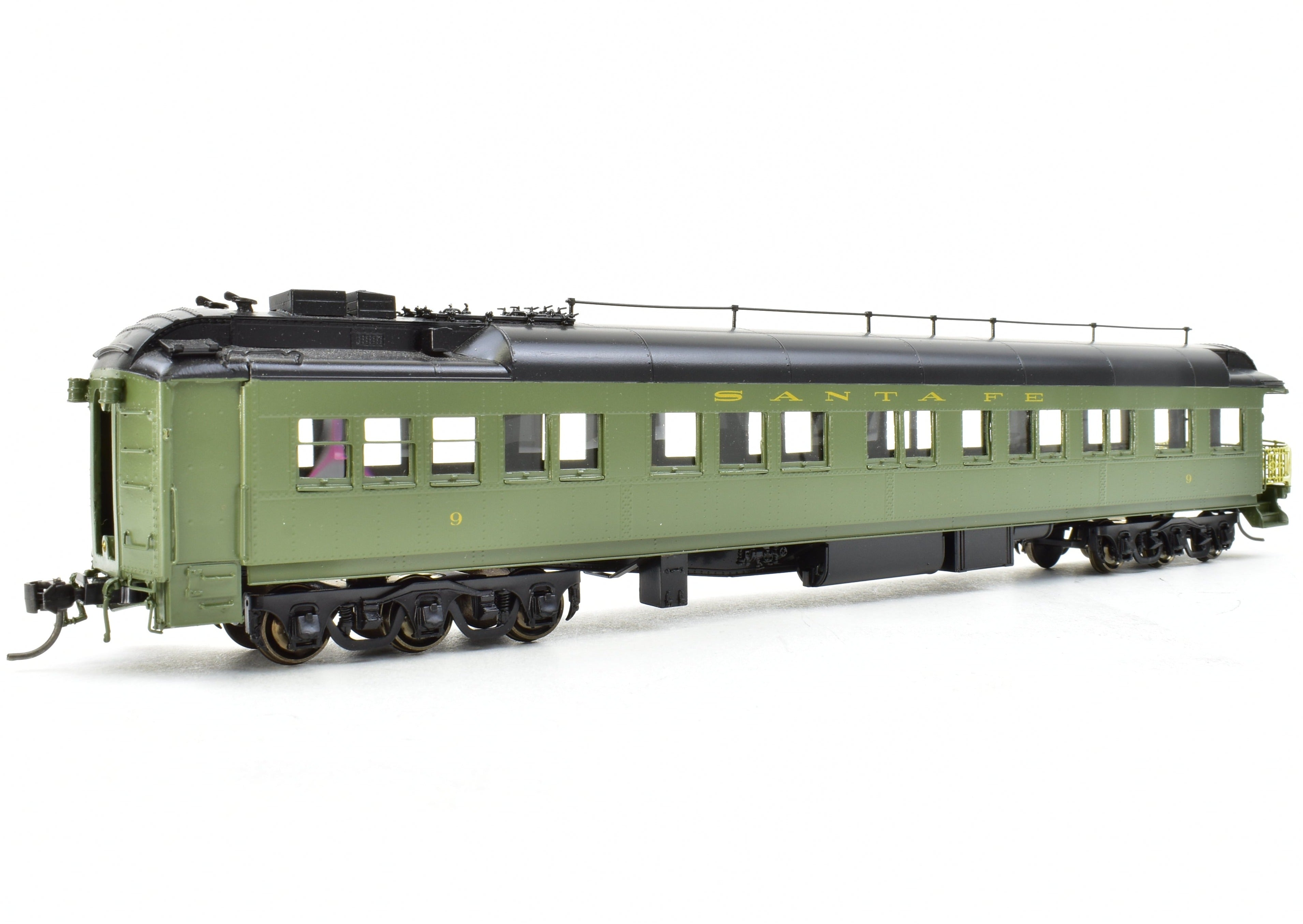 HO Scale Brass ATSF - Santa Fe Heavyweight Business Car #9 Factory Painted by Pecos River