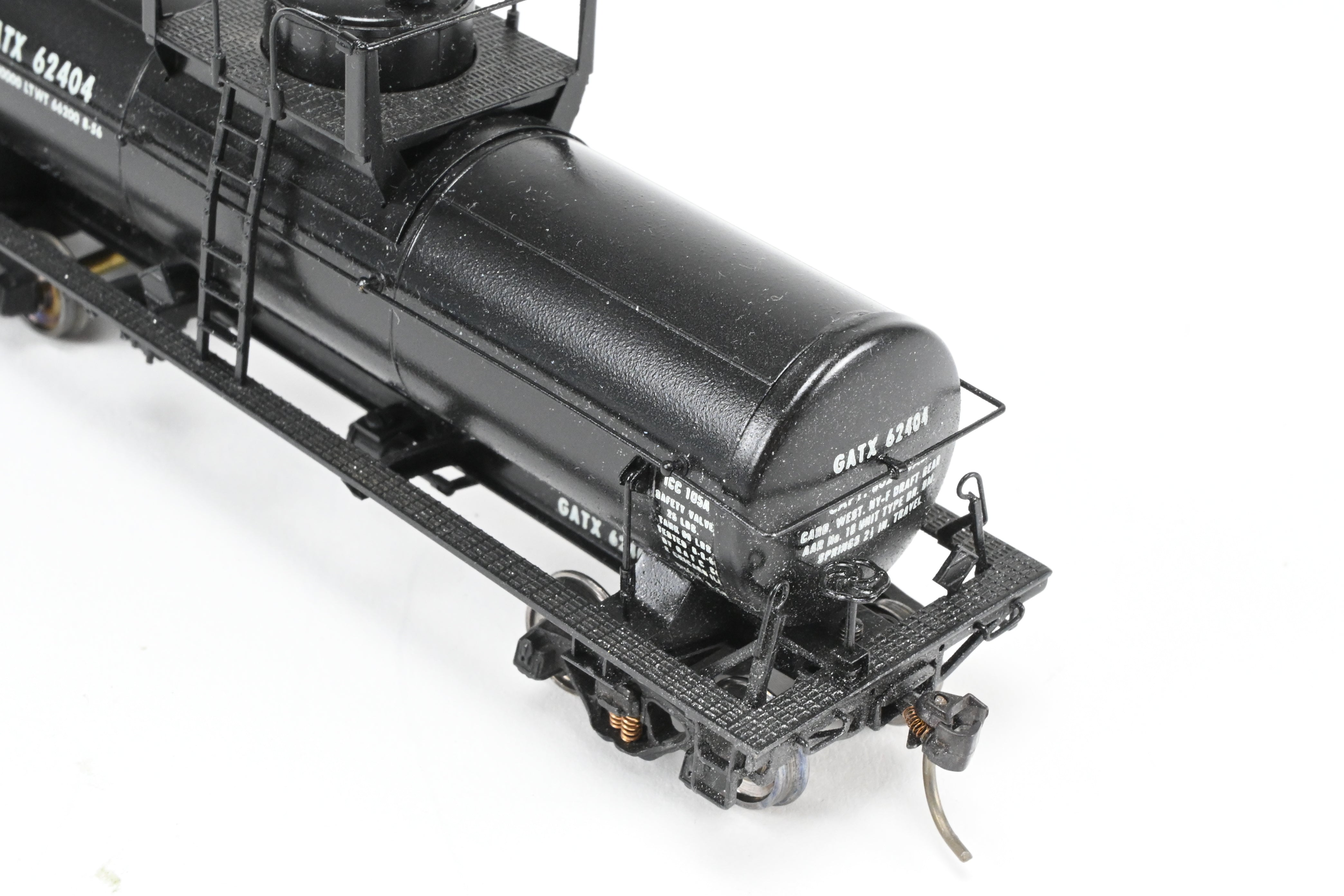 HO Scale Brass Lambert Custom Painted 10,000 Gallon Type 103 Tank Car for Various Roads, Featuring GATX - General American Tank Number 62404