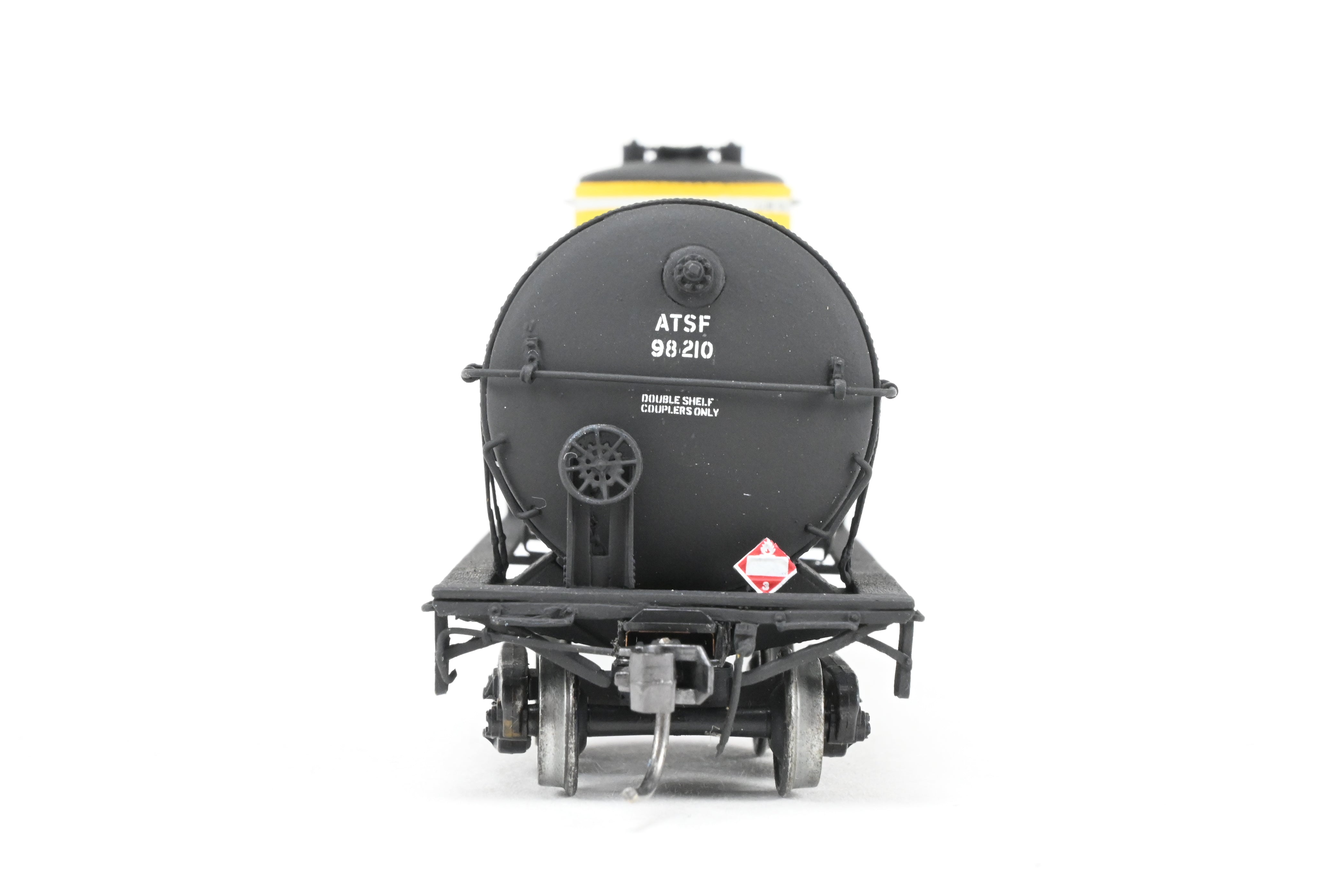 High - Quality HO Scale Brass Pecos River Brass ATSF - Santa Fe Tk - M Tank Car with CP Number 98210