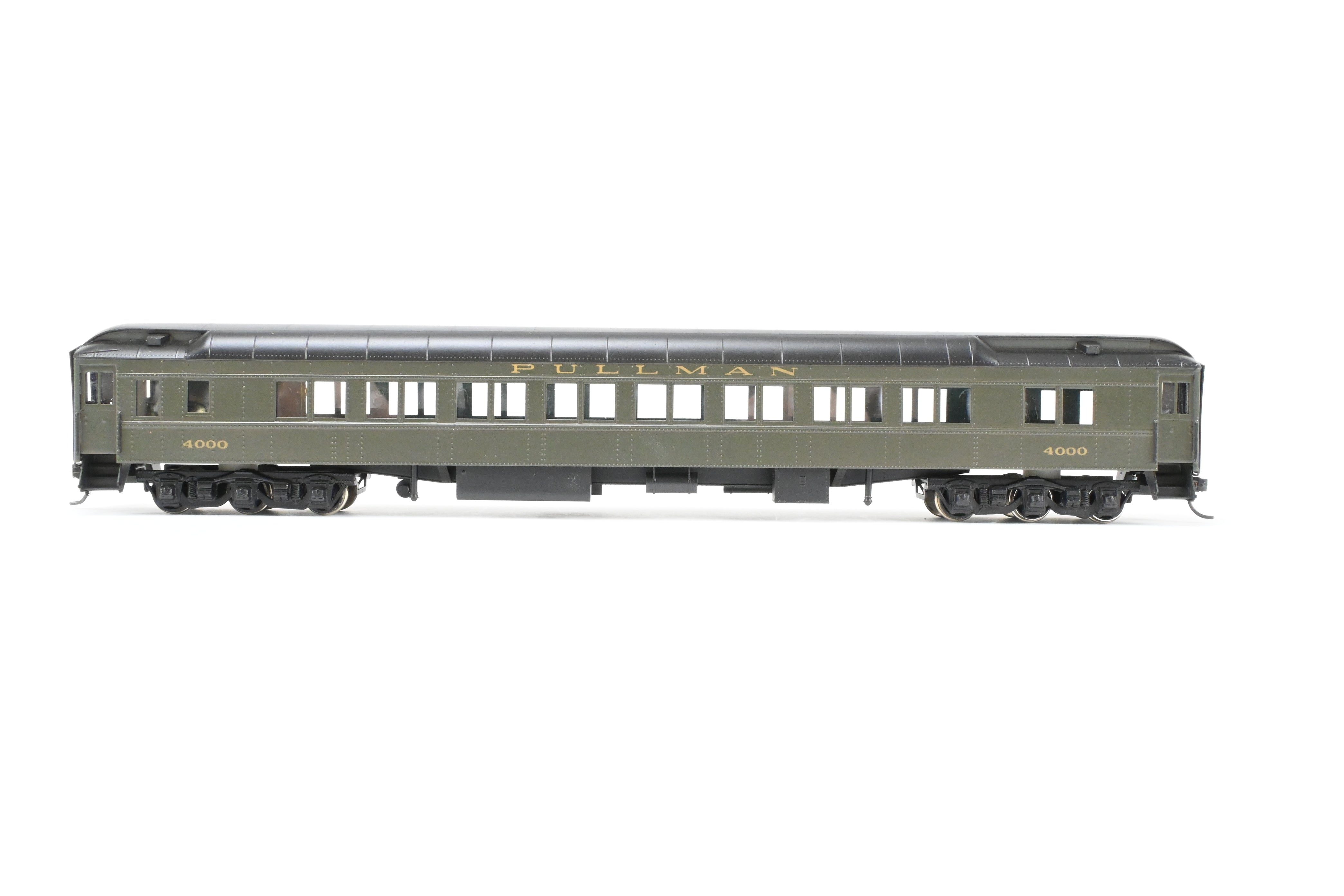 HO Scale Brass Model of Soho Pullman Riverdale 16 - Section Heavy - Weight Sleeper for Denver & Rio Grande Western Railroad, Numbered #4000