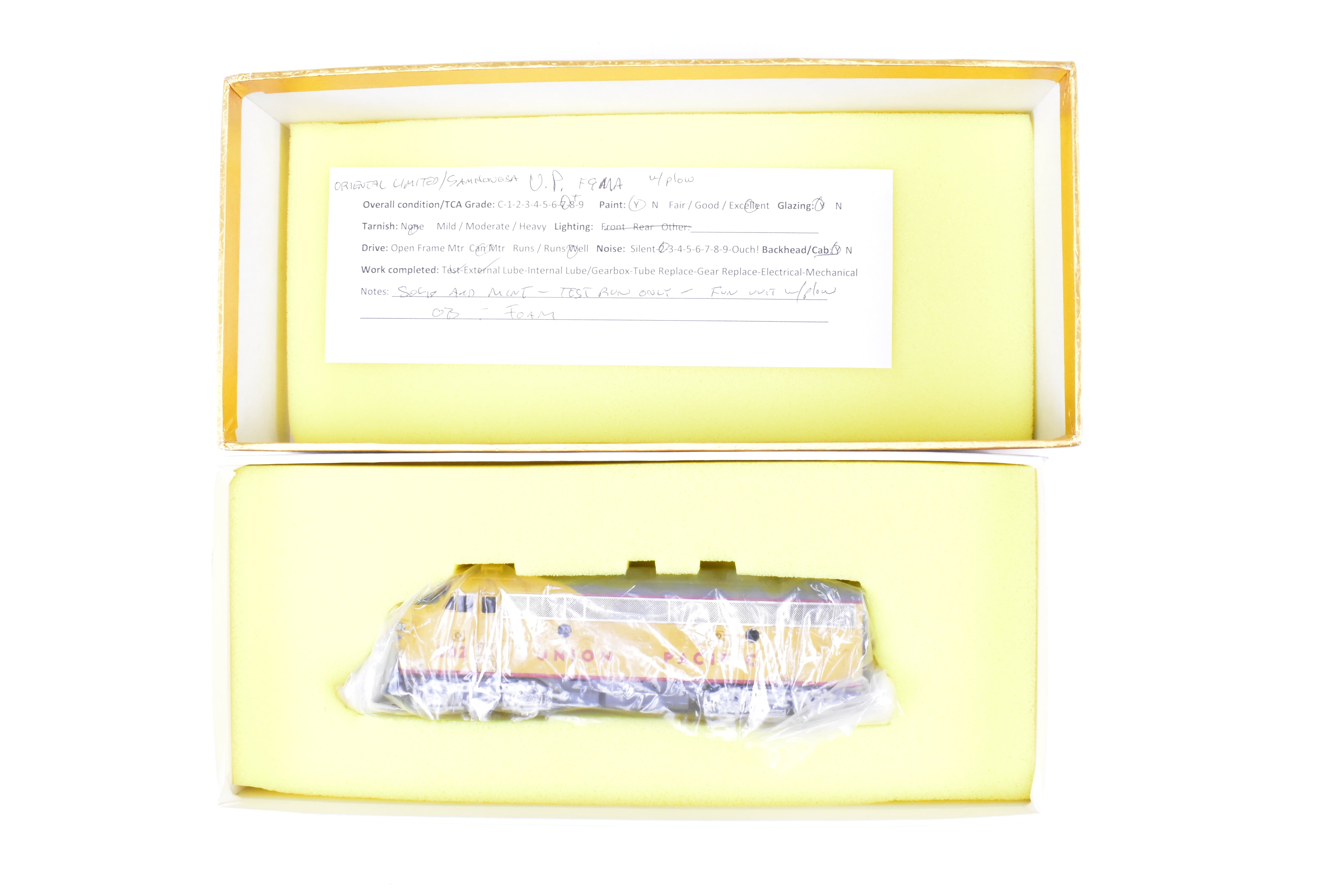 HO Brass Oriental Limited Union Pacific EMD F9MA Locomotive with Snowplow #502