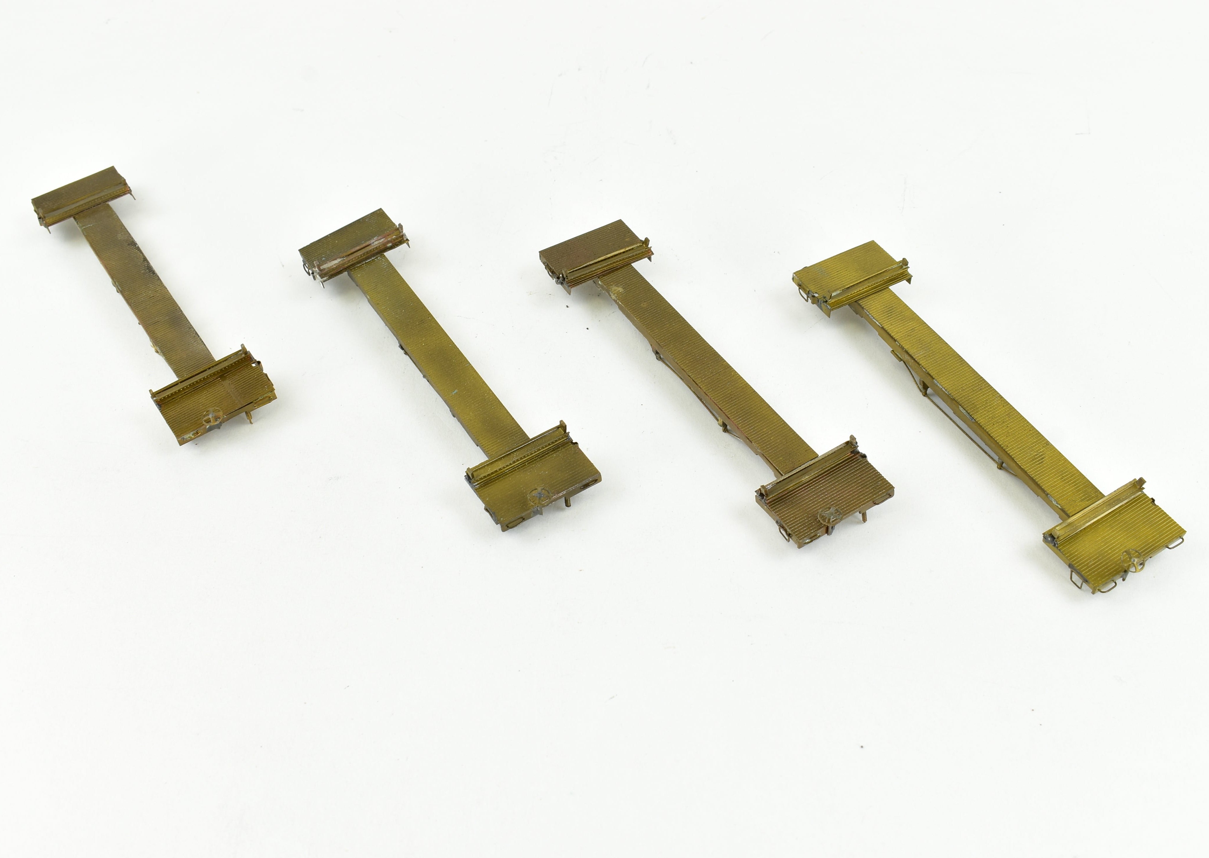 HO Brass 4-Pack 41' Log Cars from Northwest Short Line & Northern Pacific, No Trucks #2