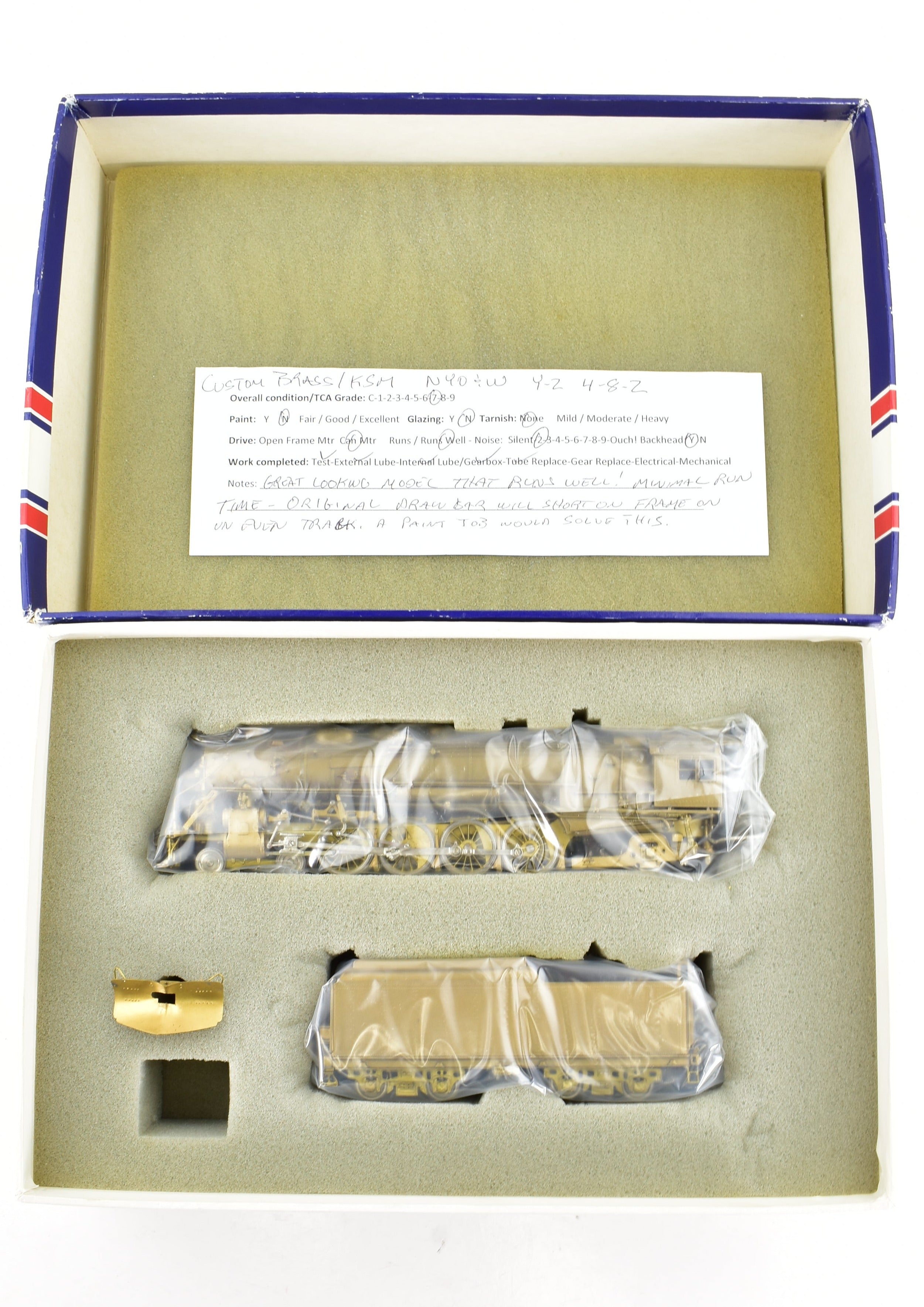 HO Scale Brass Model Train - New York Ontario & Western Class Y - 2 4 - 8 - 2 Custom - Built by KSM for NJ Custom Brass