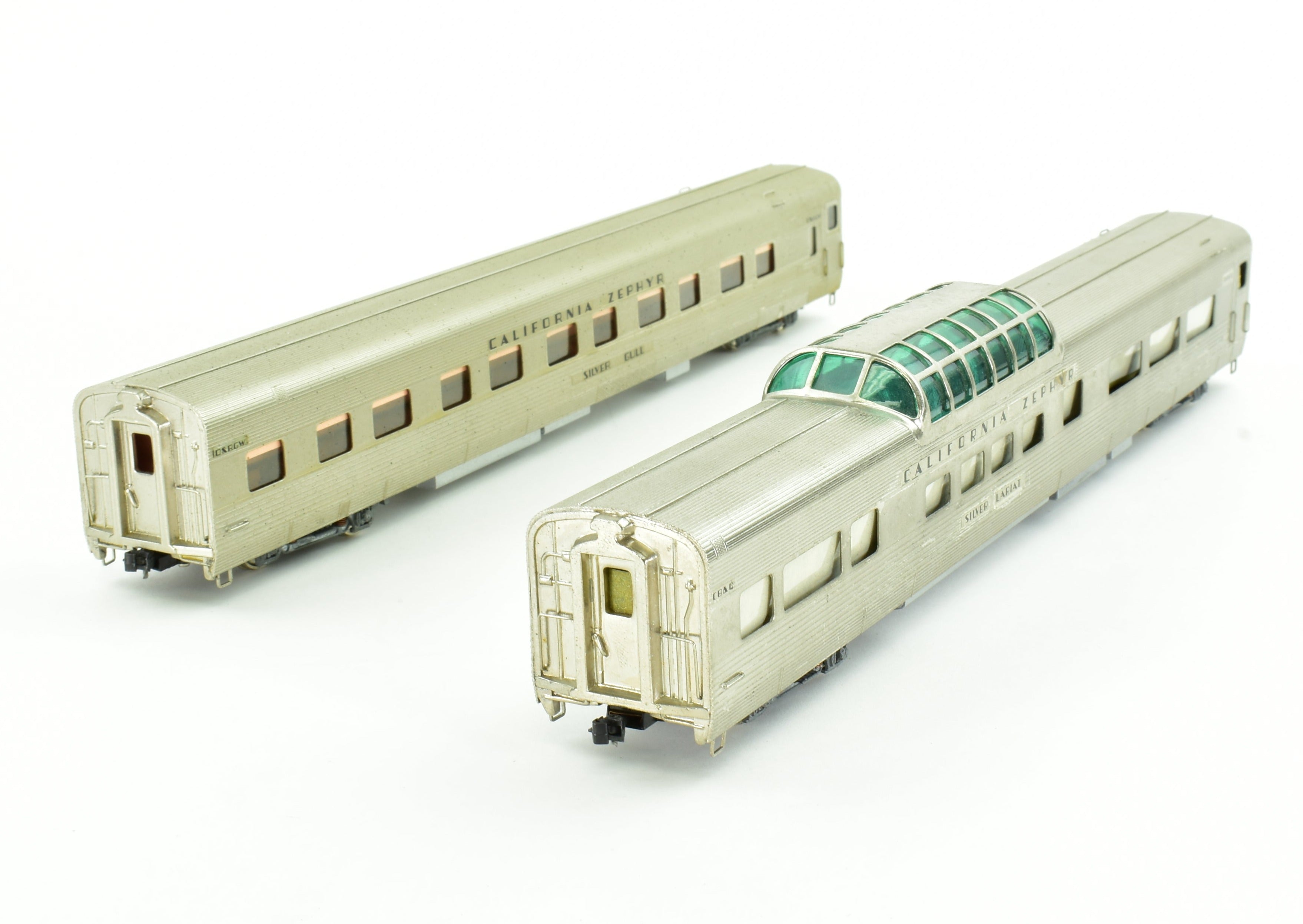 HO Scale Brass Nickel Plate Products (NPP) CB&Q - Burlington Route WP & D&RGW California Zephyr Vista Dome Open Section Sleeper Train Set Model