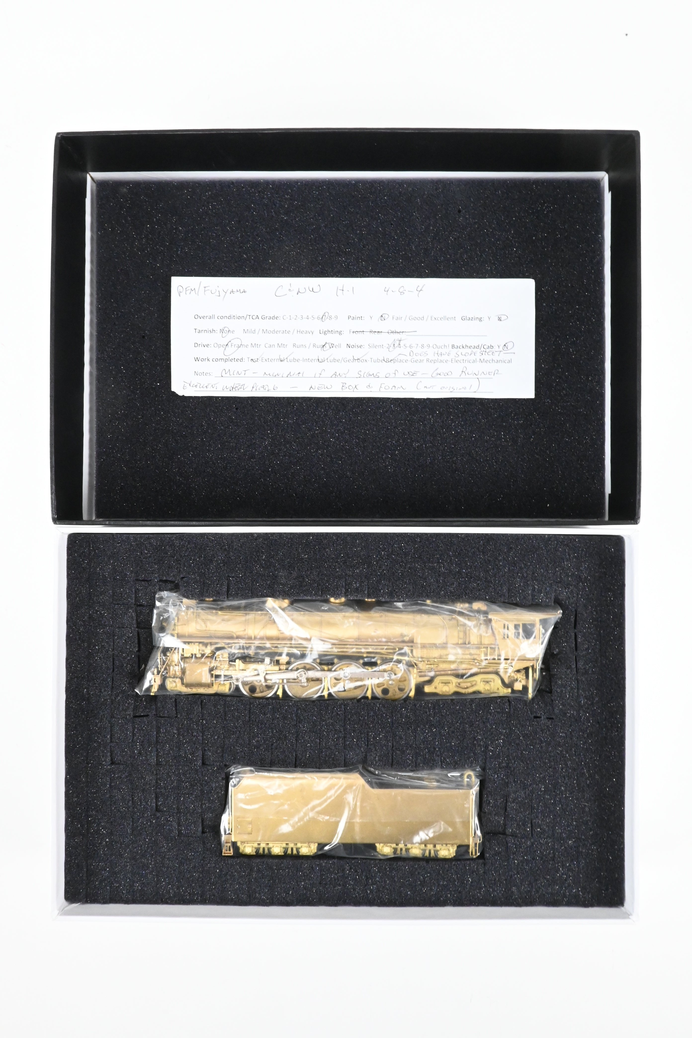 HO Scale Brass PFM Model Train - Fujiyama - Chicago & North Western Class H - 1 4 - 8 - 4 Steam Locomotive with ReBoxx Replacement Box