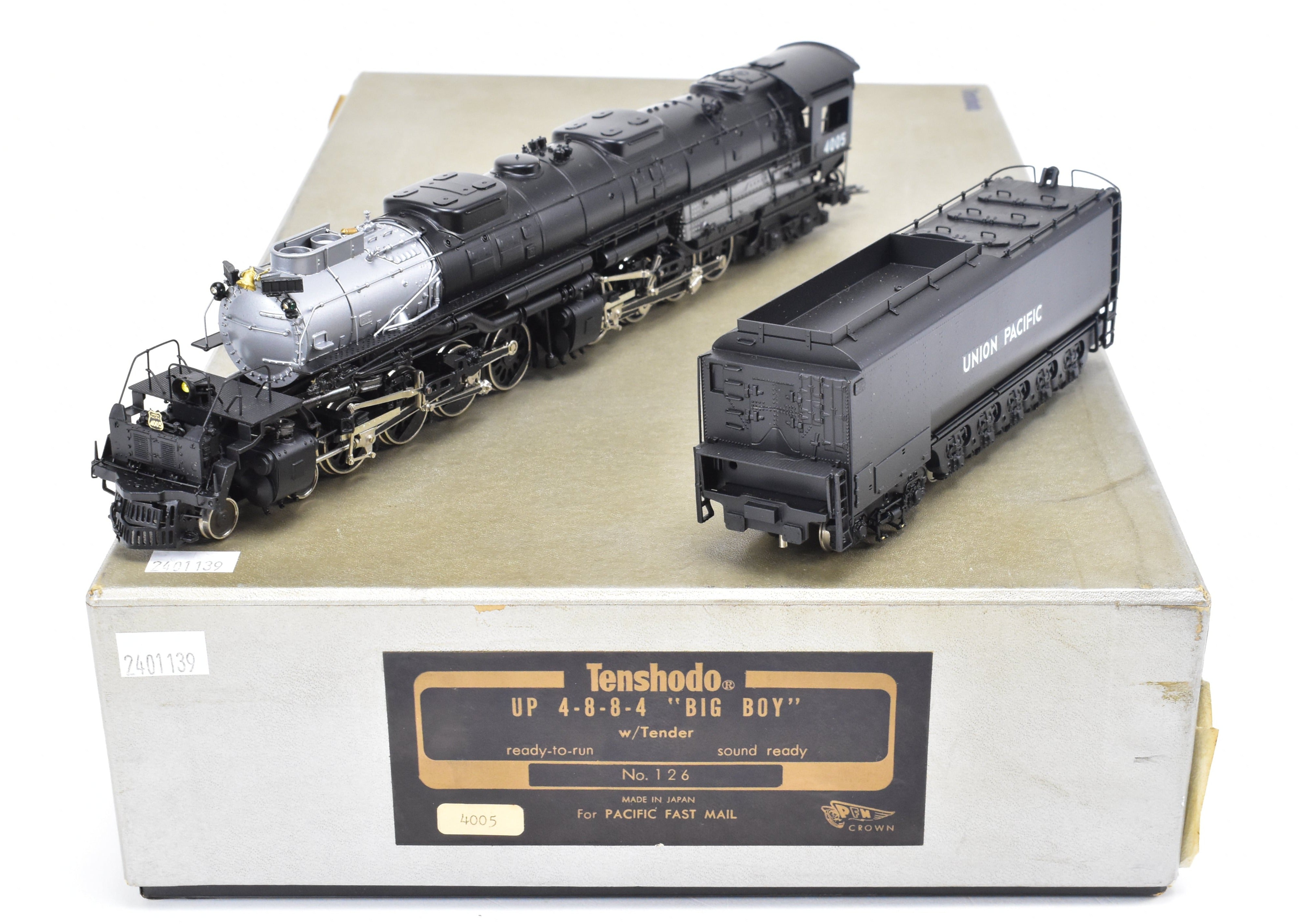 Rare HO Scale Brass Model Train - PFM Tenshodo Union Pacific 4-8-8-4 Big Boy Locomotive #4005 from 1986 Run