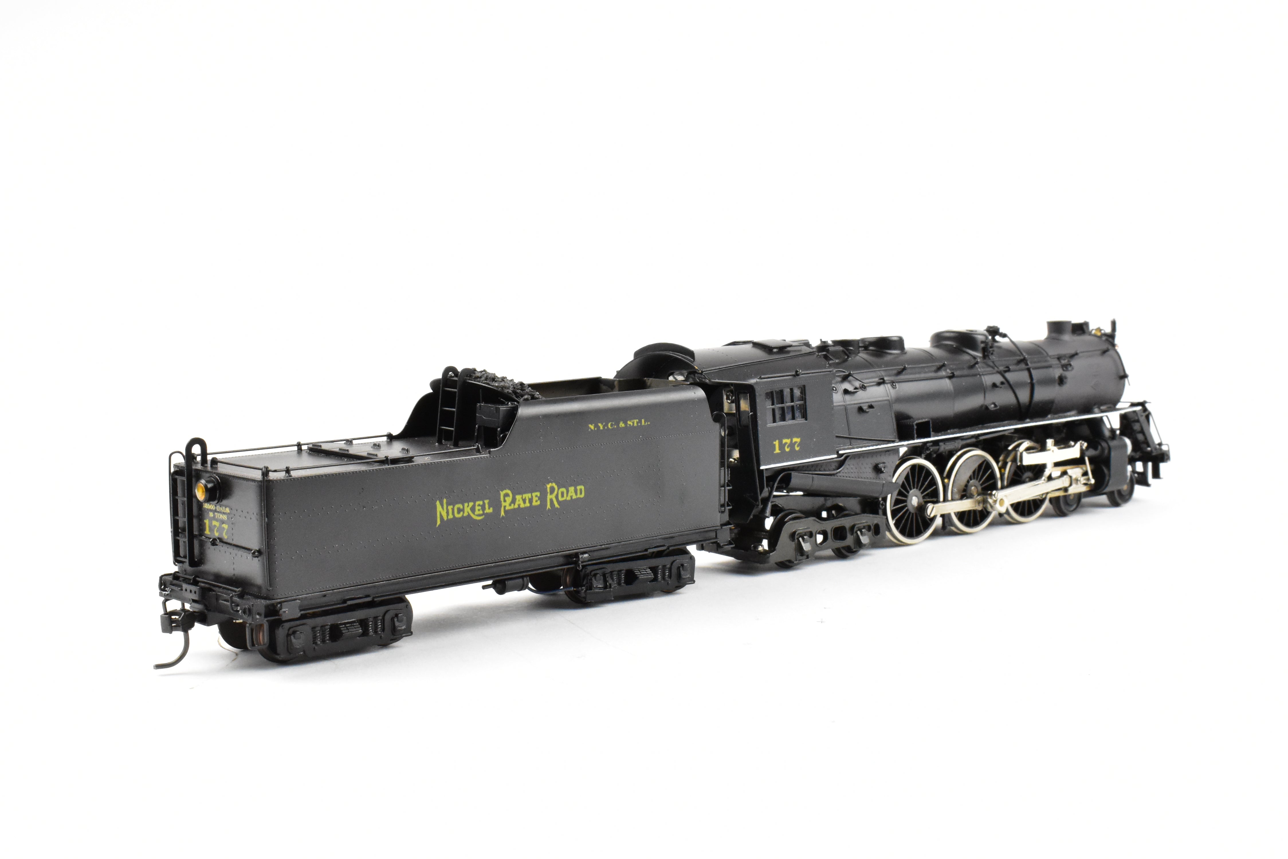 HO Scale Brass Model Train - Nickel Plate Products (NPP), Nickel Plate Road Class L - 1a 4 - 6 - 4 Steam Locomotive without Elephant Ear Smoke Lifters, Comes with Wrong Box