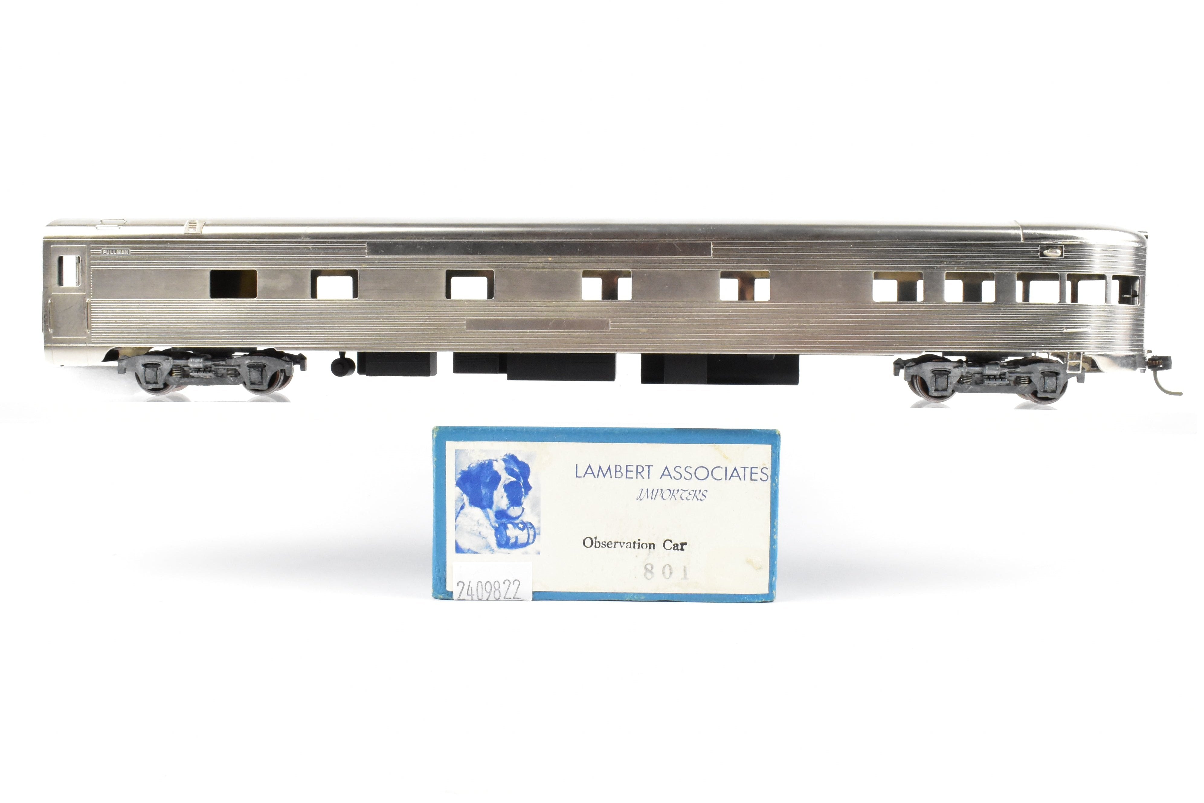 HO Brass Lambert ATSF Santa Fe Vista Series Lounge - Observation Car with Central Valley Trucks