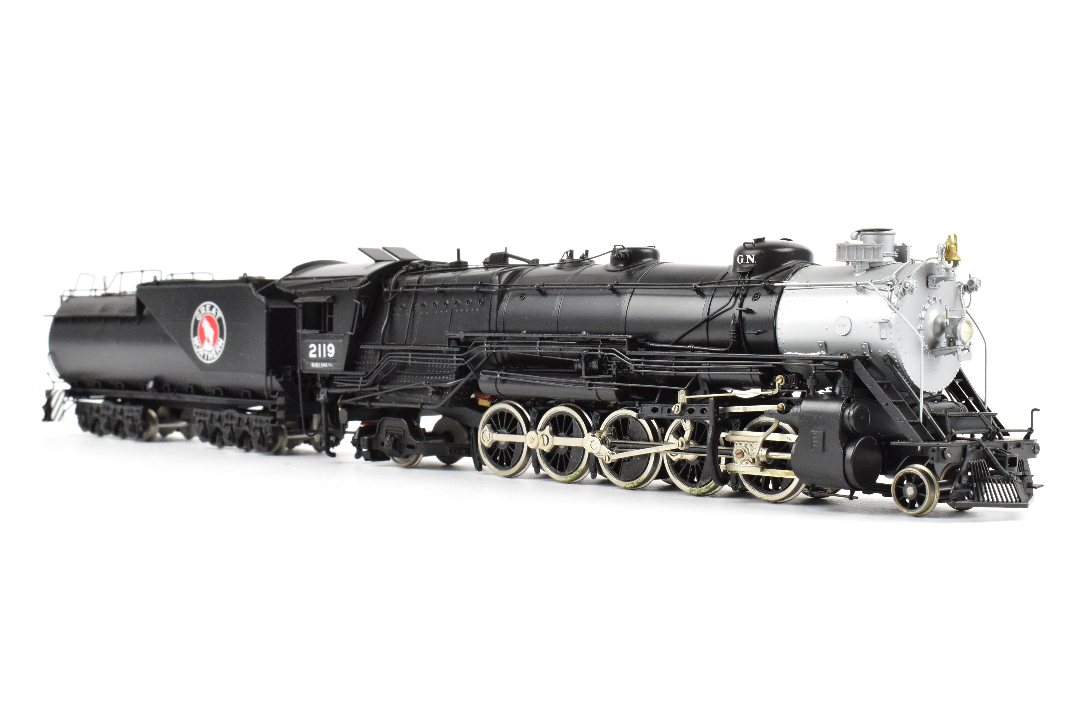 HO Scale Brass Model Train - PFM Tenshodo Great Northern 2-10-2 Class Q-1 Factory Painted Crown Model #2119