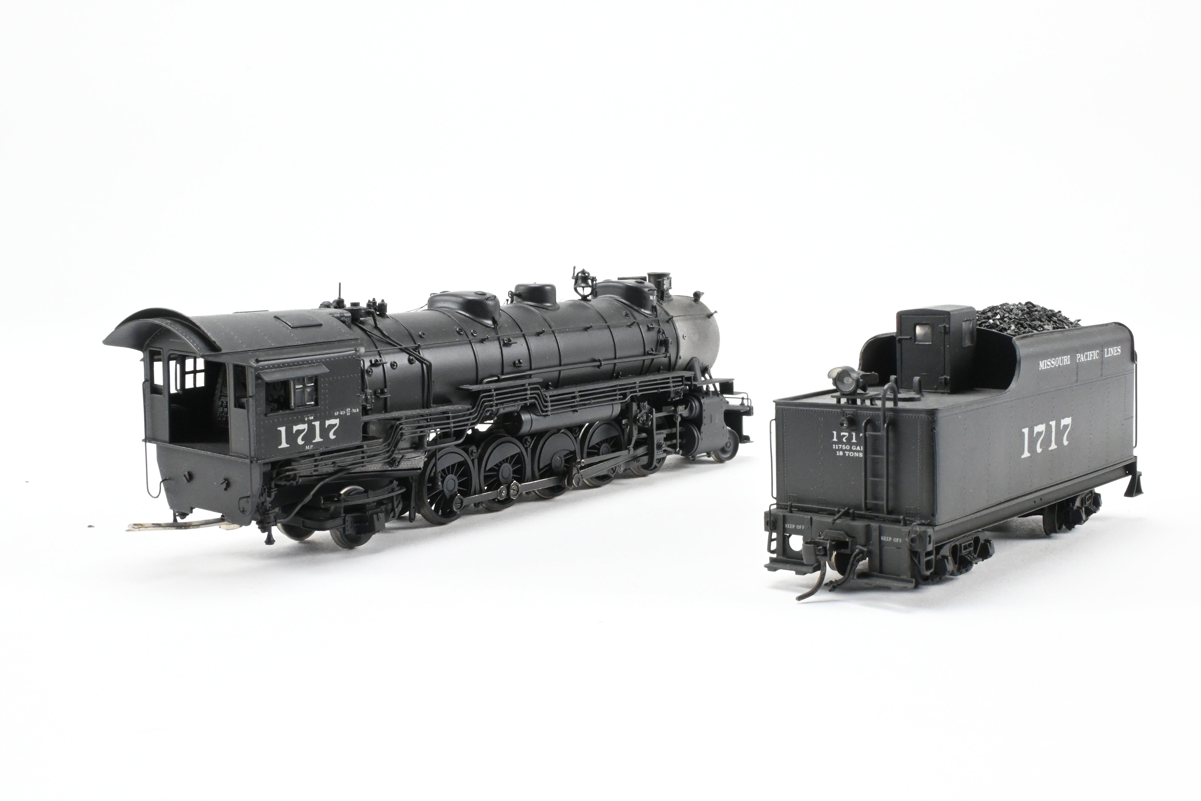 HO Scale Brass Sunset Model Missouri Pacific 2-10-2 Steam Locomotive with Custom Modifications to MP #1717, Professionally Painted by Don J. Worth and Modified by Renowned Author and Modeler Joe G. Collias