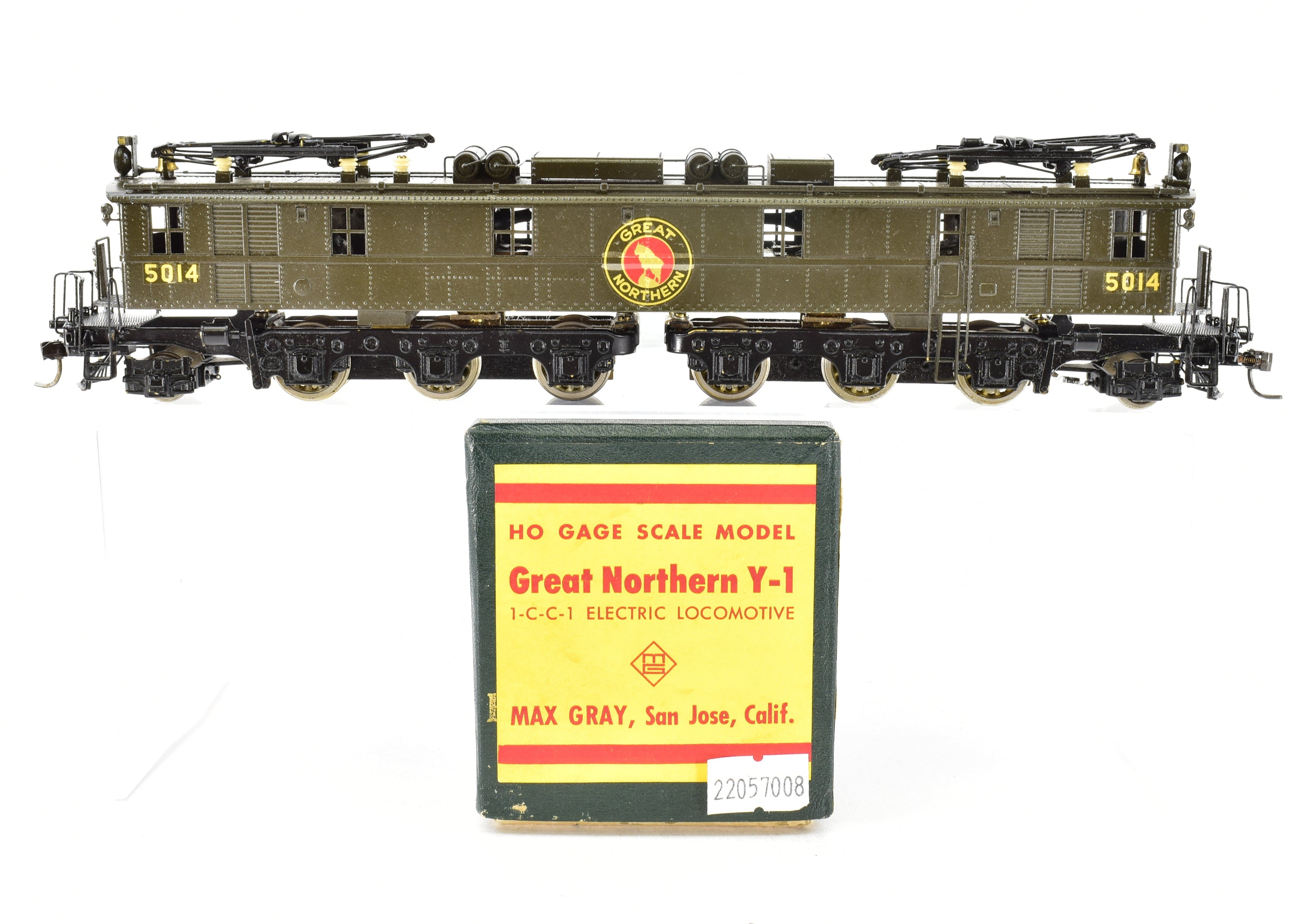 HO Scale Brass Max Gray Great Northern Y - 1 Electric Locomotive with Custom Green Paint, Model CP No. 5014
