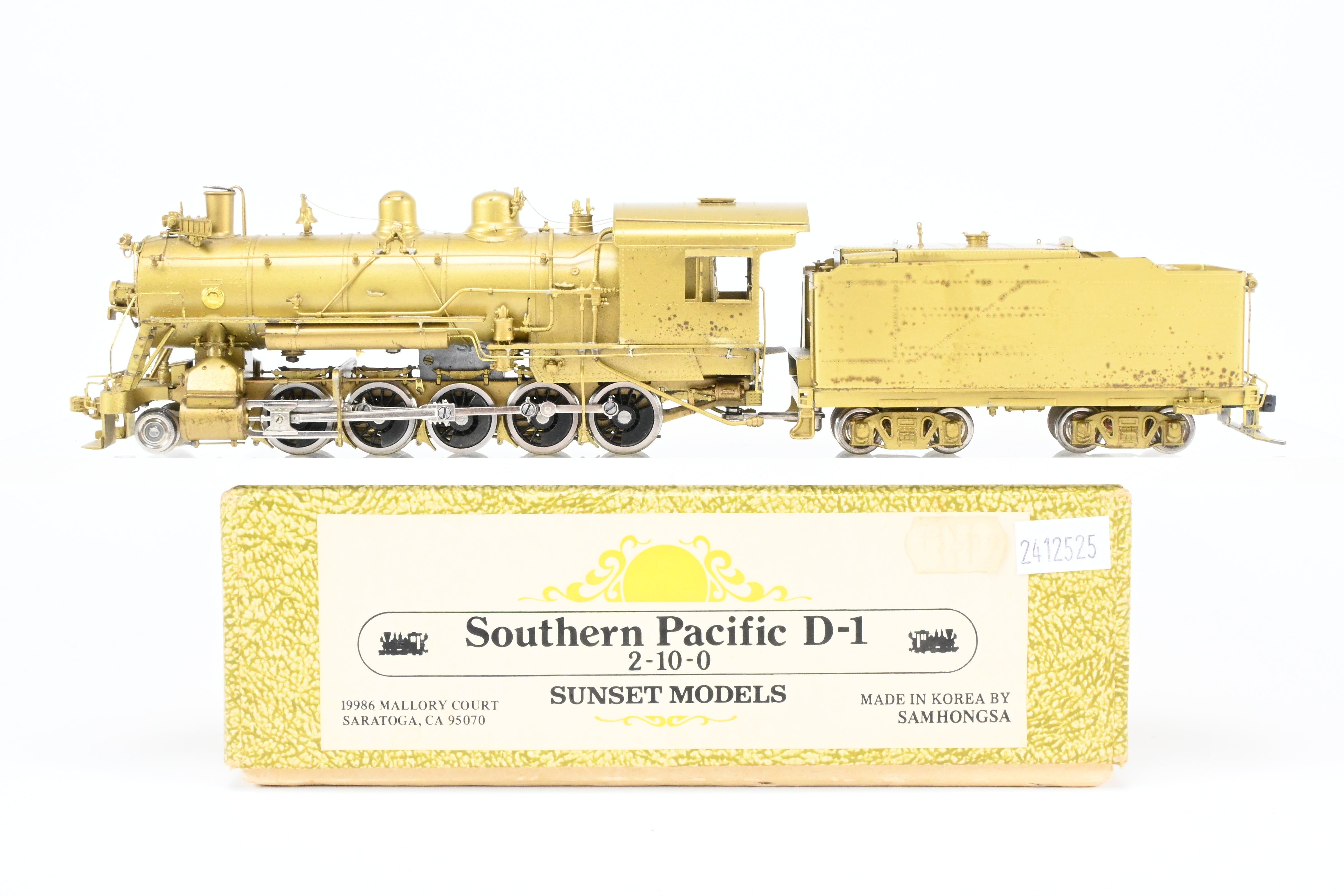 HO Scale Brass Sunset Models SP - Southern Pacific D-1 2-10-0 Rare Locomotive Model