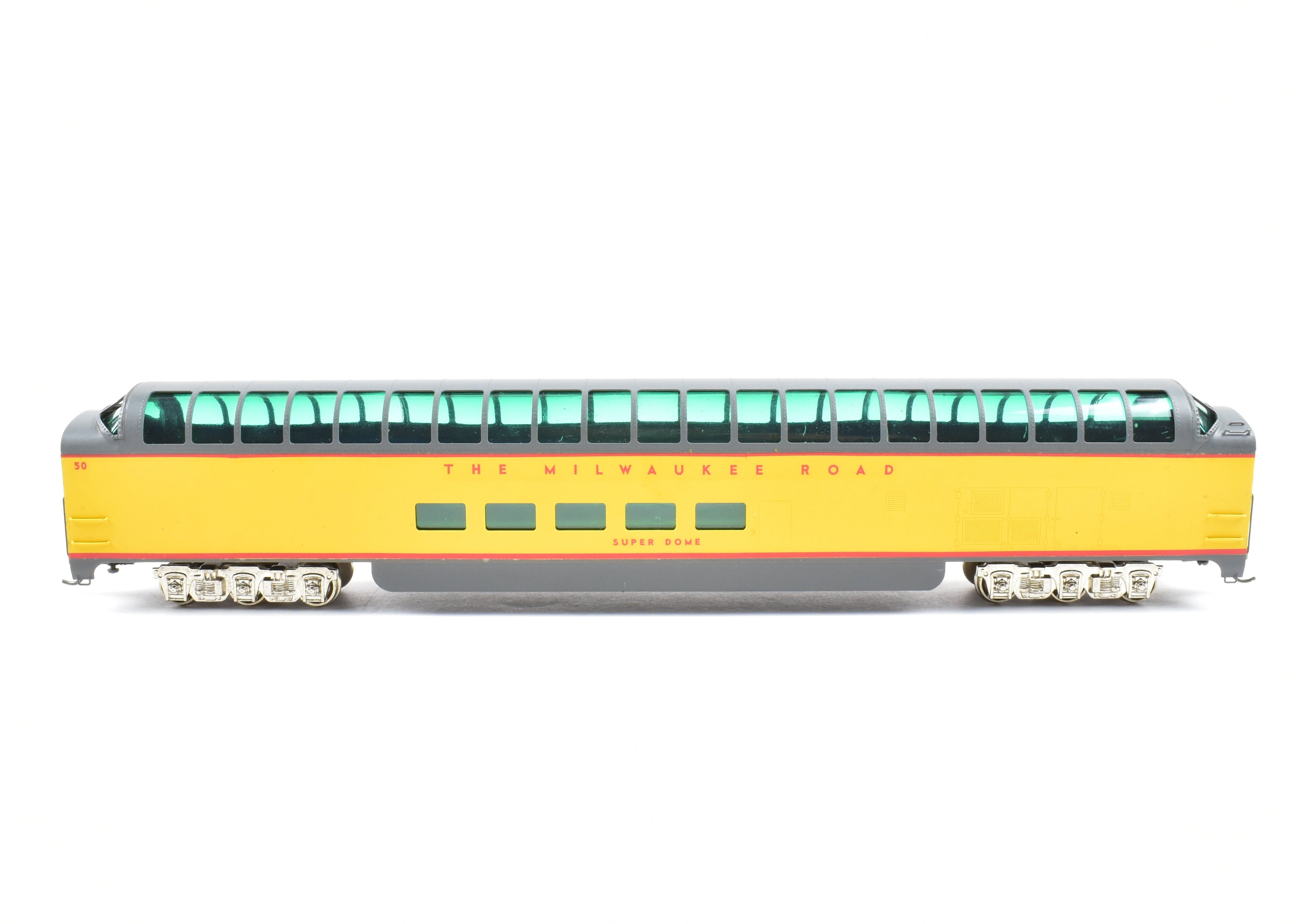 HO Scale Brass Soho Milwaukee Road #50 Super Dome Model with Tinted Glazing