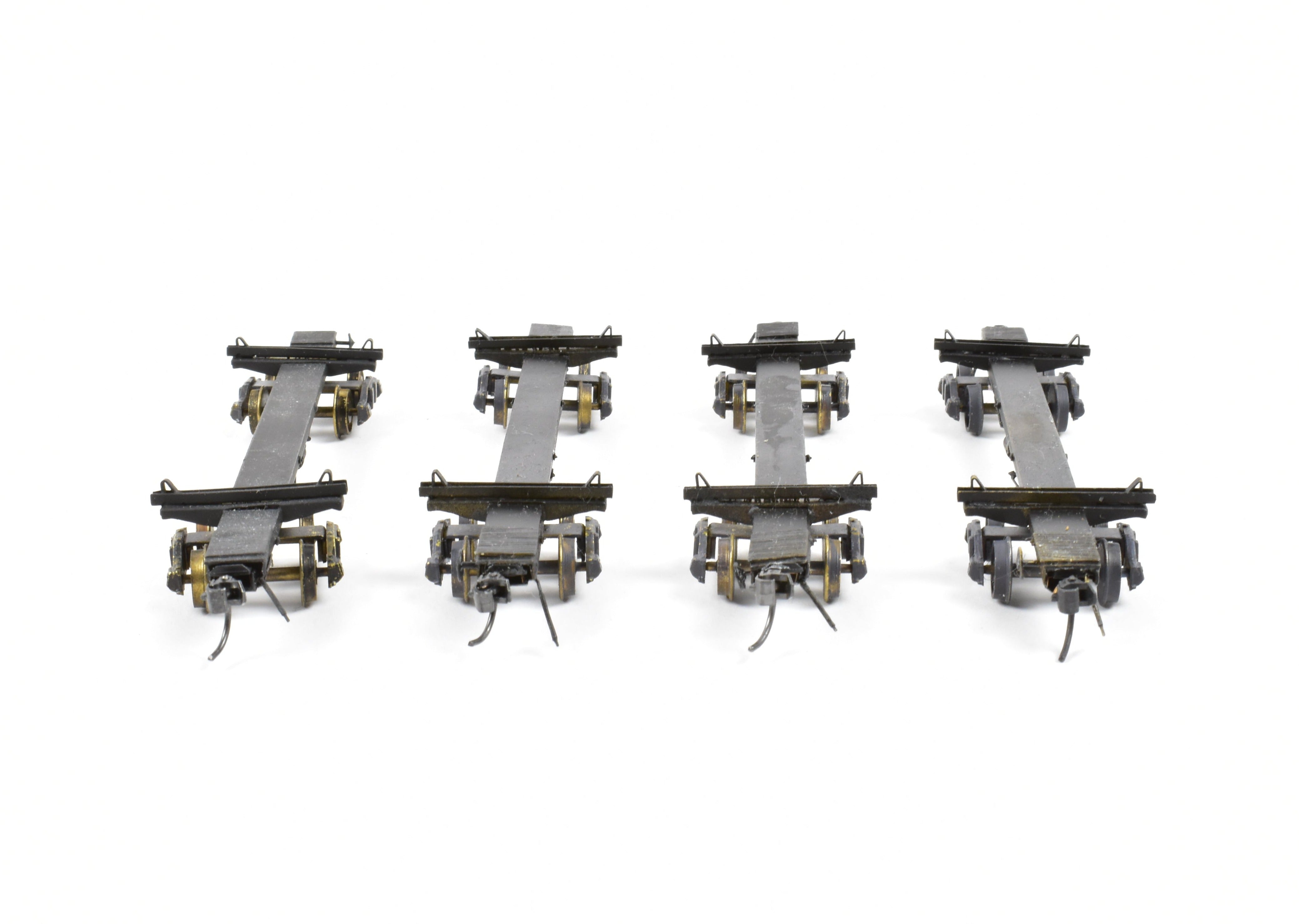 HO Brass NWSL 4-Pack 50' Skeleton Log Cars with Trucks and Loads, CP