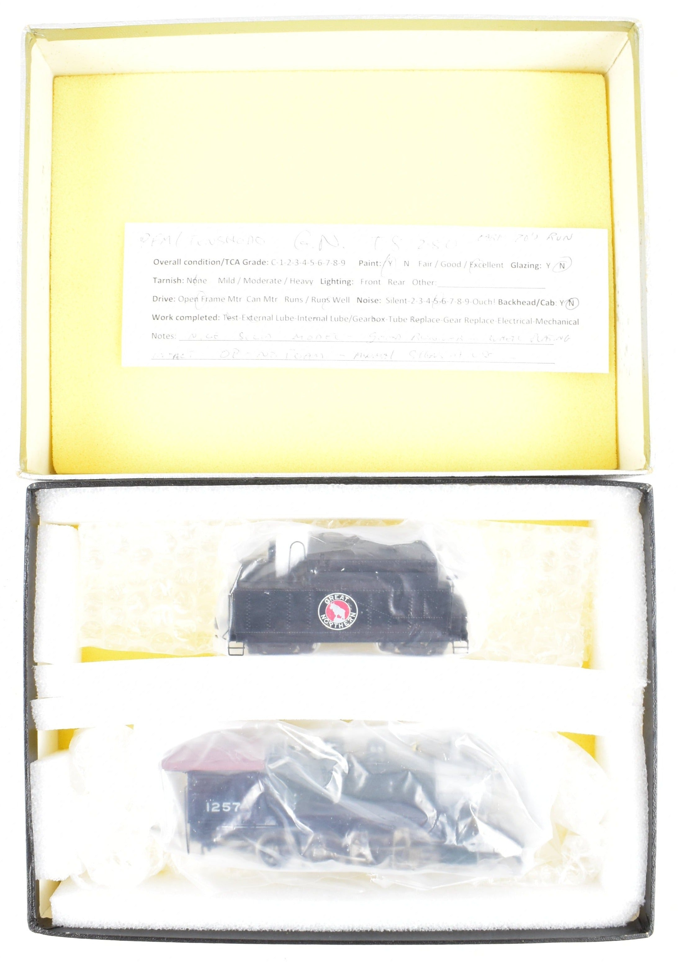 HO Scale Brass Model Train - PFM - Tenshodo GN Great Northern F8 Class 2-8-0 Factory Painted with Glacier Park Paint Scheme