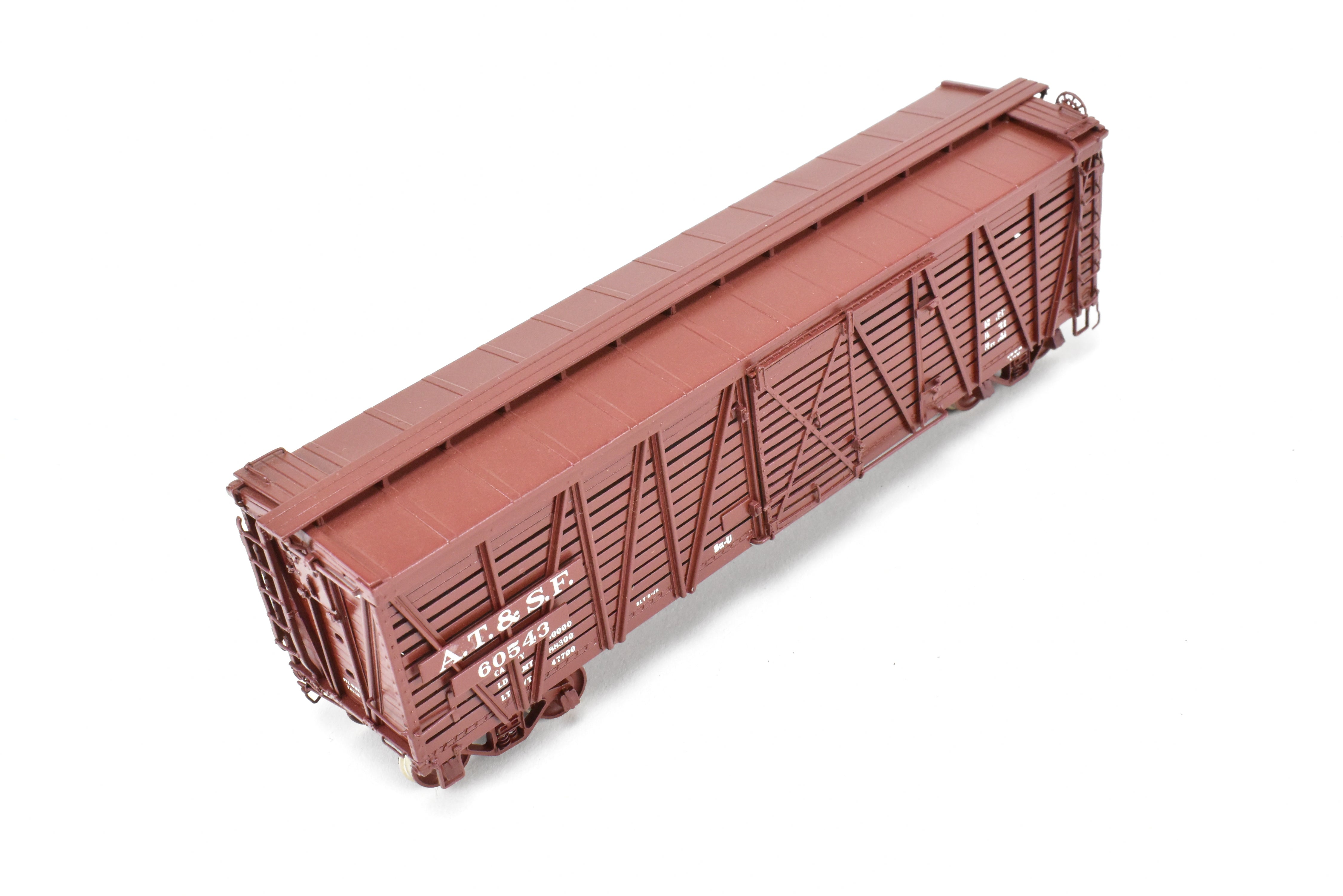High - Quality HO Scale Brass Santa Fe SK - U Stock Car Model No. 60543 by Pecos River Brass for ATSF