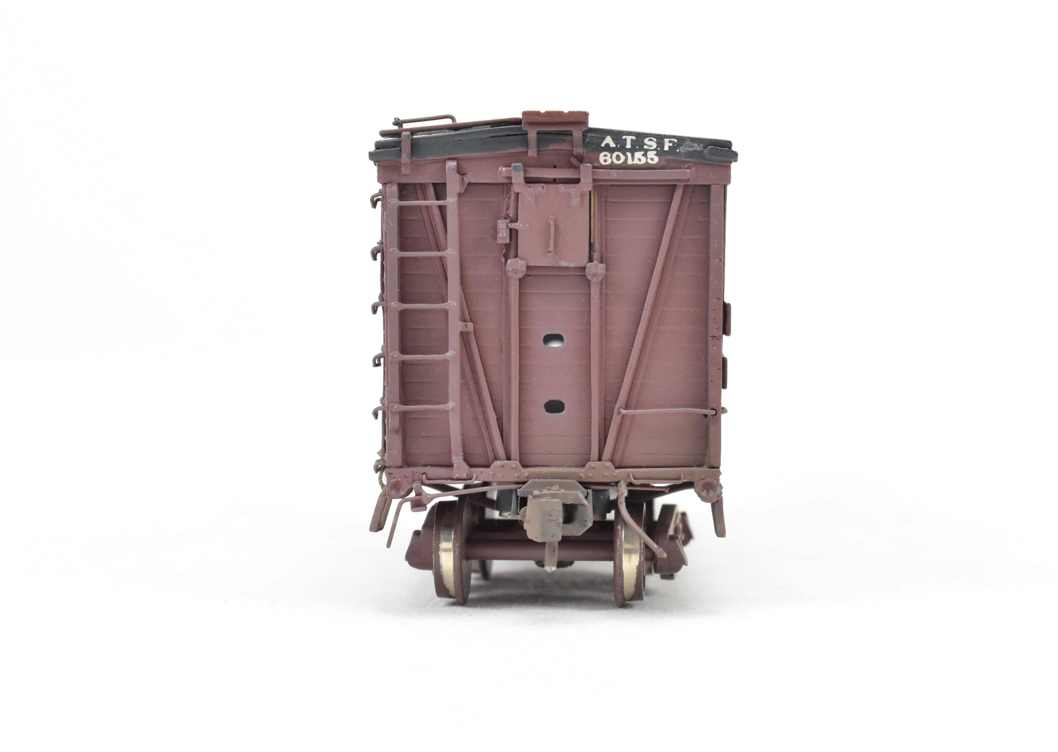 High - Quality HO Scale Brass Pecos River Brass ATSF - Santa Fe SK - U Stock Car Model with Custom - Painted and Weathered Reboxx Packaging