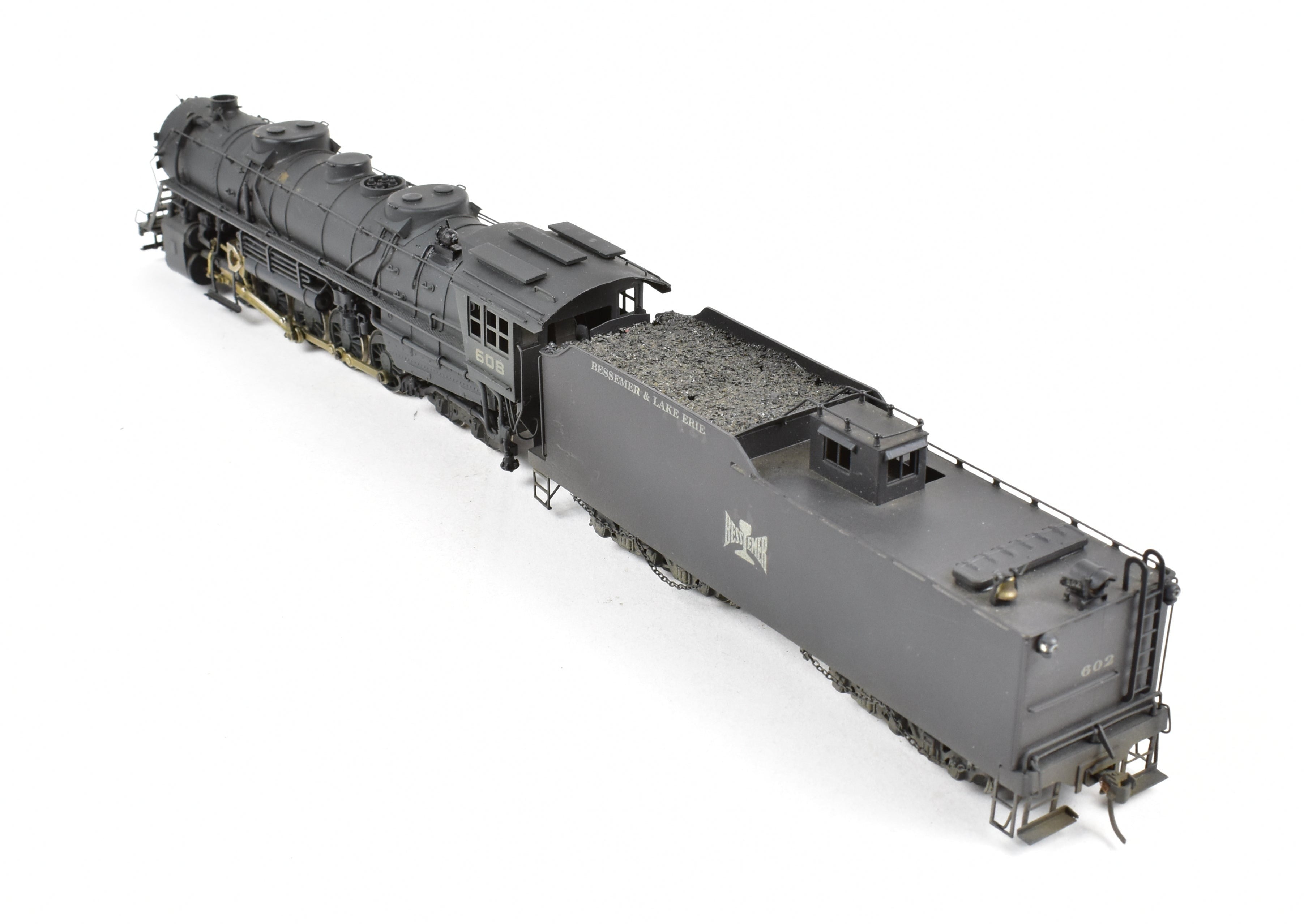 HO Scale Brass Nickel Plated Model Train - Bessemer & Lake Erie 2-10-4 FP No. 608 Reboxxed Version