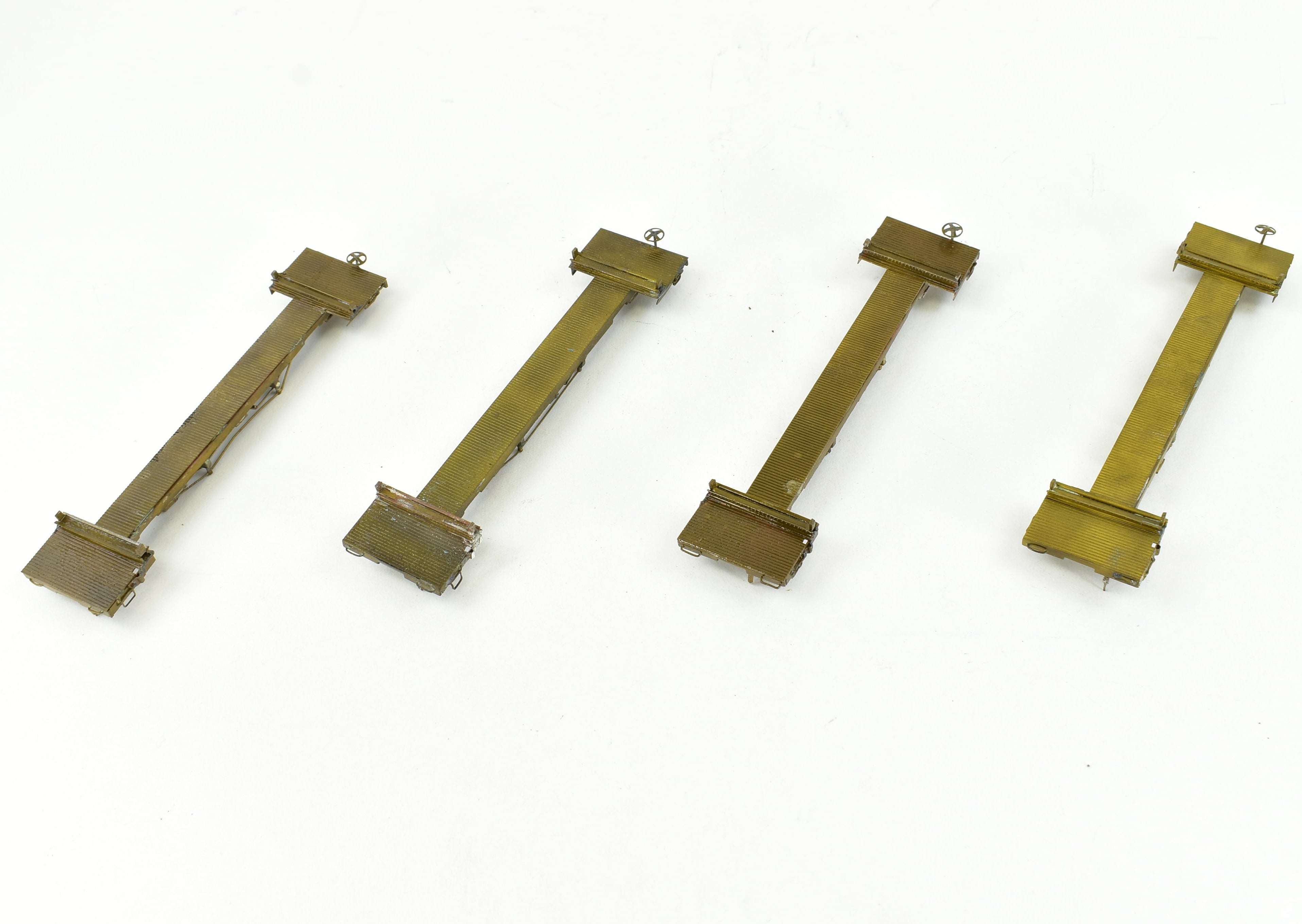 HO Brass 4-Pack 41' Log Cars from Northwest Short Line & Northern Pacific, No Trucks #2