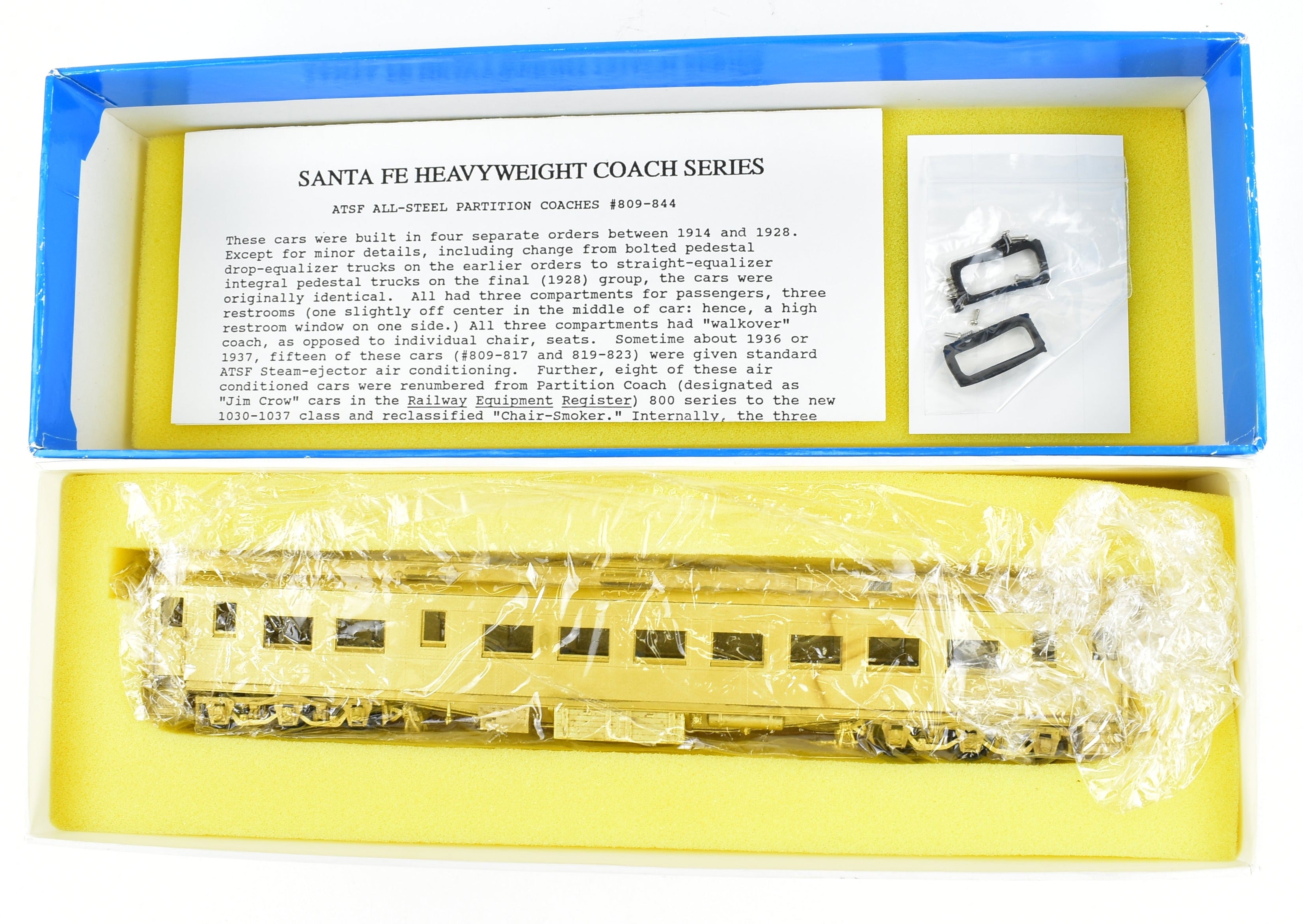 HO Scale Brass Model of ATSF - Santa Fe Heavyweight Chair Car With A/C in the 3050 - 3069 Series by Pecos River Brass