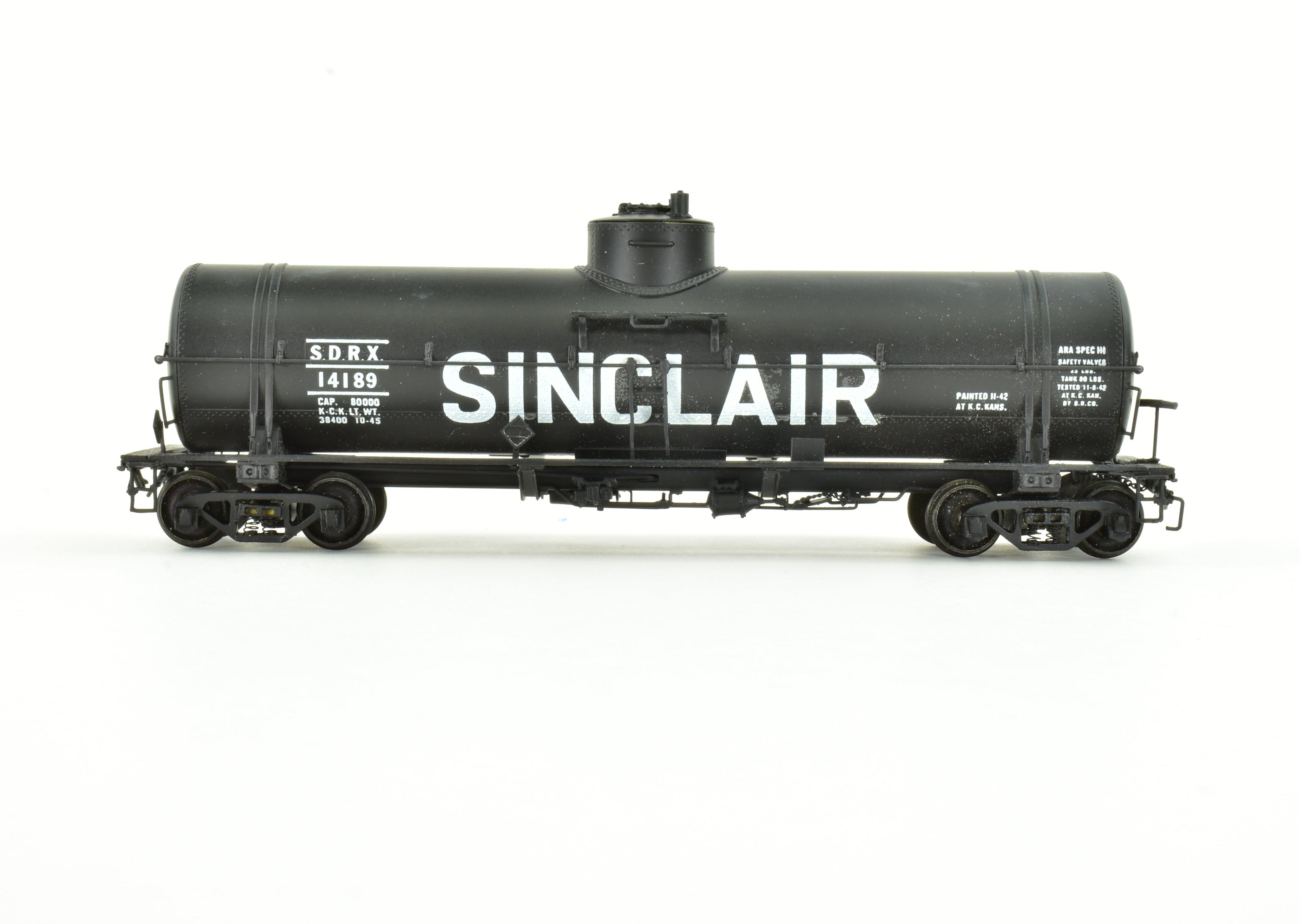 HO Brass Pecos River Southern Pacific 0-50-13 Pro-Painted Sinclair Oil Tank Car
