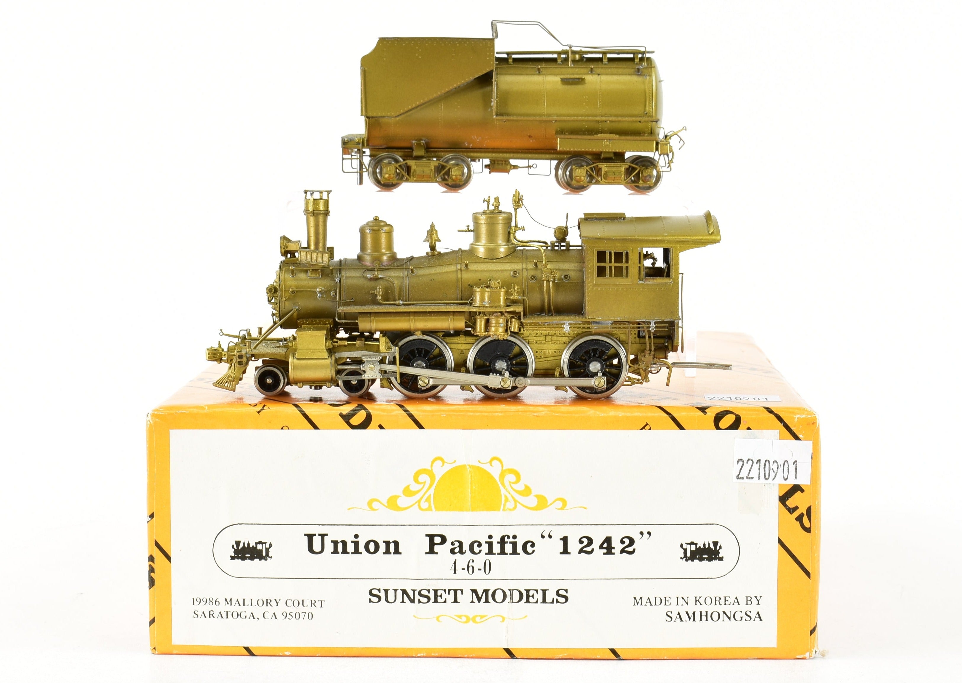 HO Scale Brass Sunset UP - Union Pacific 4-6-0 1242 Model Train
