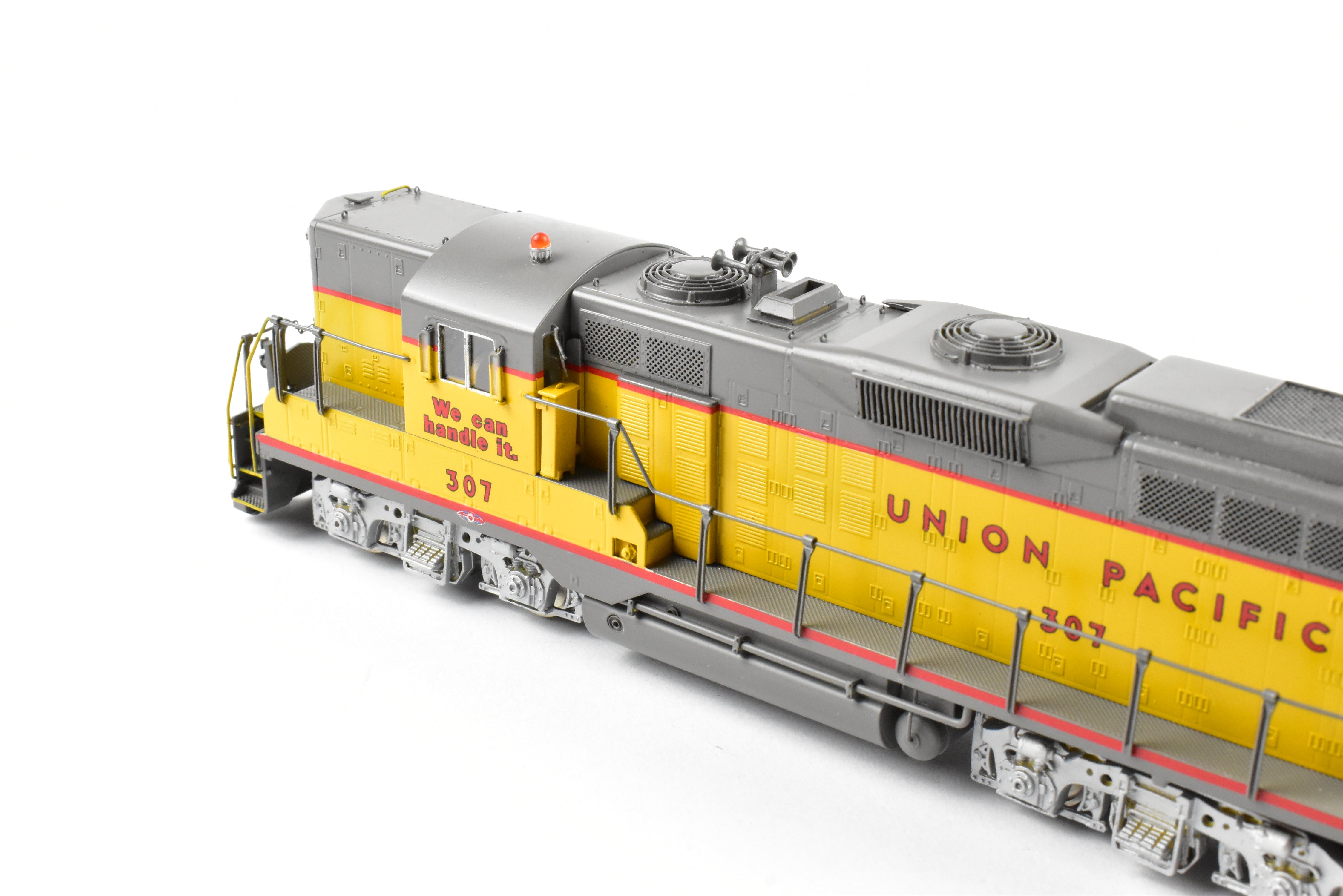 HO Scale Brass Model of Oriental Limited Union Pacific EMD GP9 Locomotive with 1750 HP MA Version, Unit Number 307