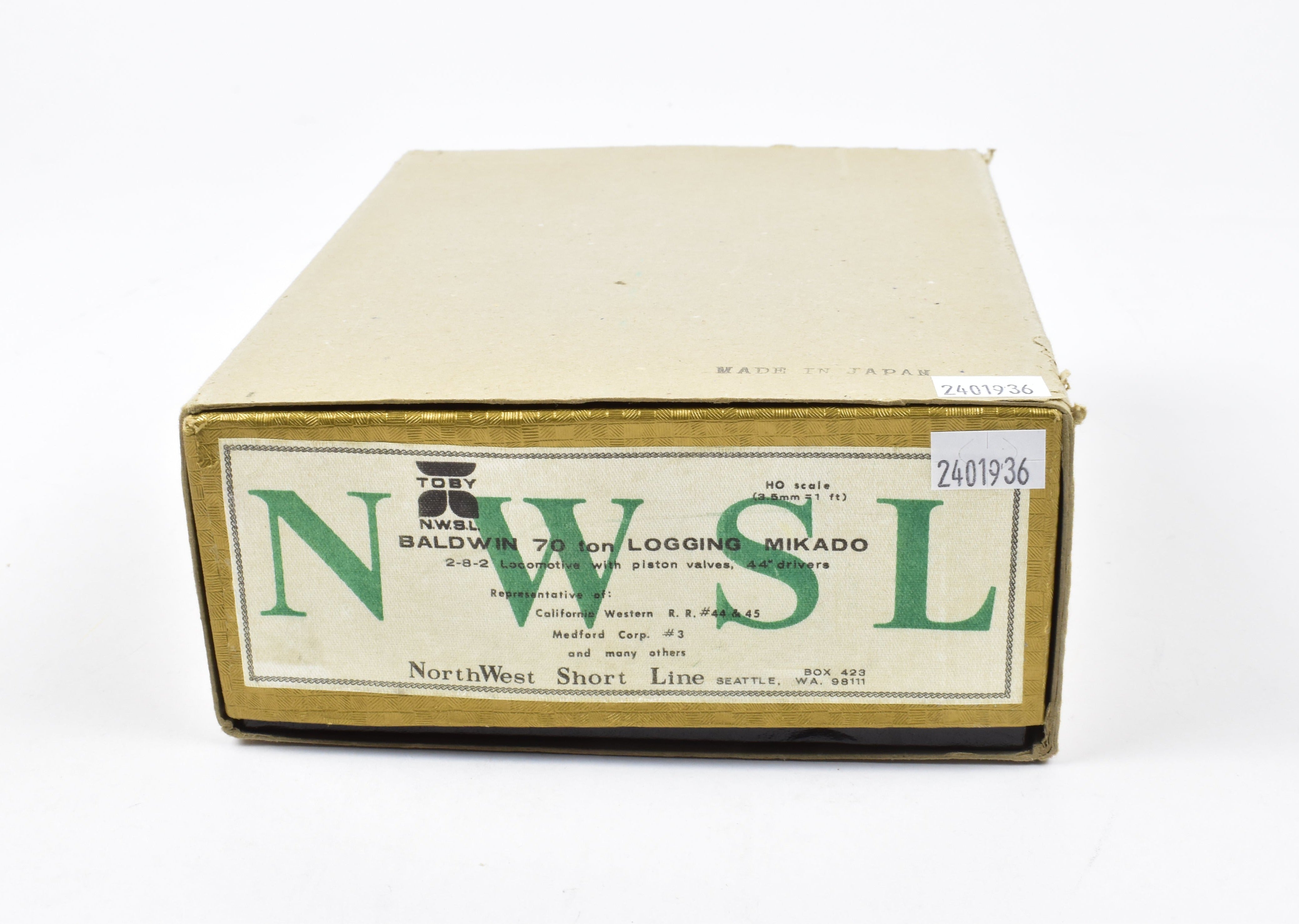 HO Scale Brass Model Train - Northwest Short Line Various Roads Baldwin 2-8-2 70-ton Logging Mikado Locomotive