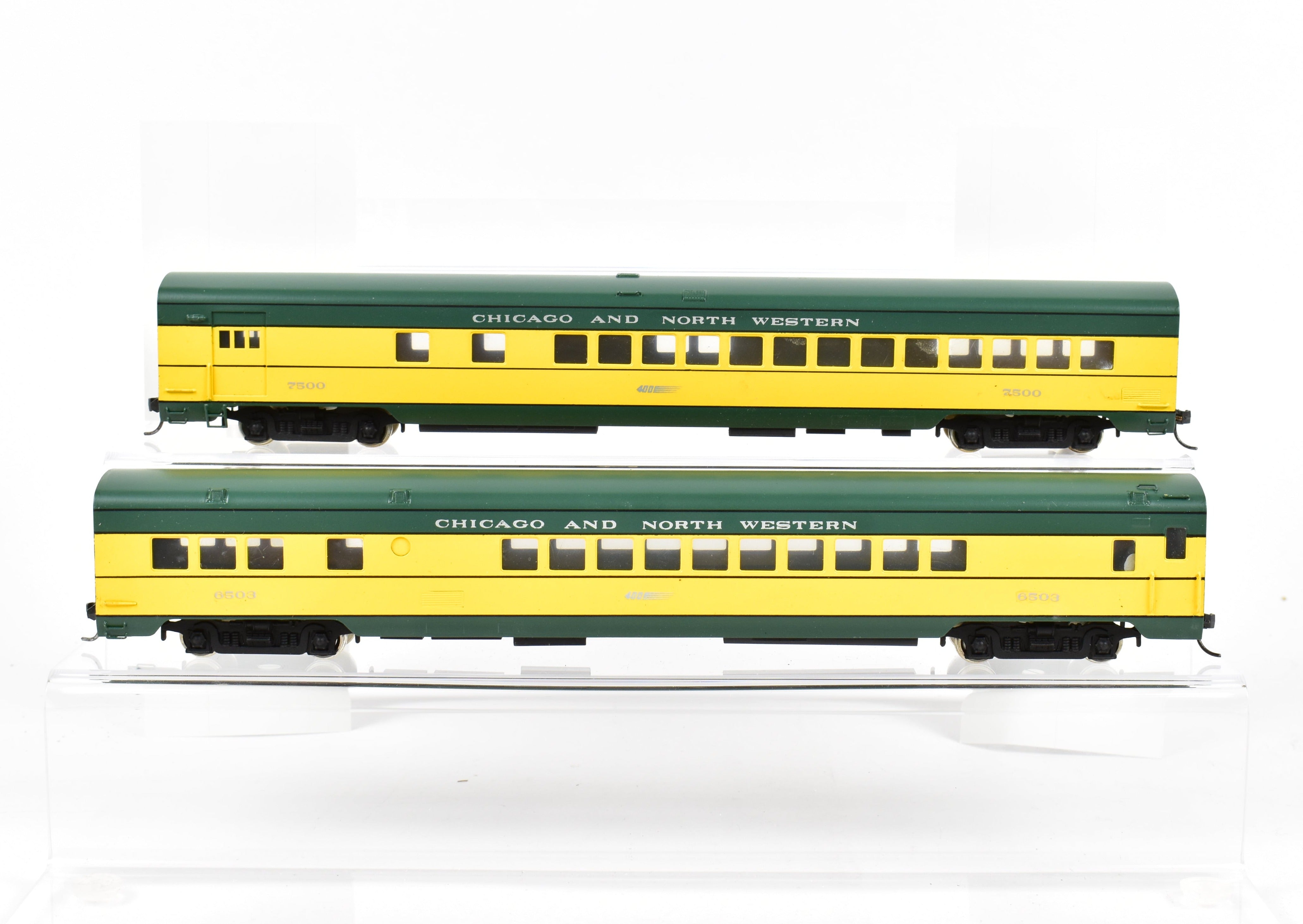 HO Brass NPP Nickel Plate 2-Car Baggage & Parlor Set Factory Painted C&NW