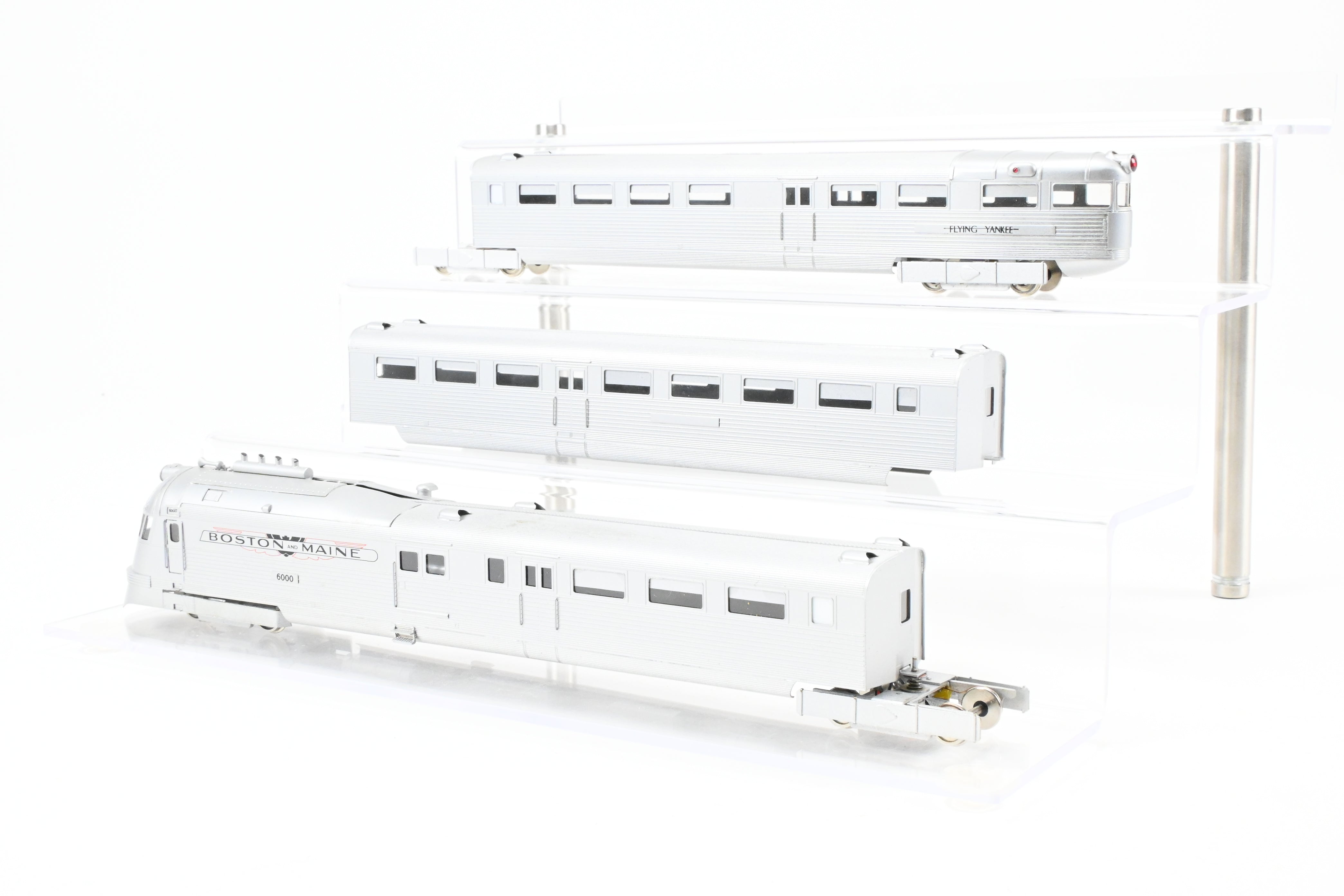 High - Quality HO Scale Custom Brass 3 - Car Train Model of Boston & Maine Flying Yankee Professionally Finished with ESU DCC and Sound System by NJ Custom Brass