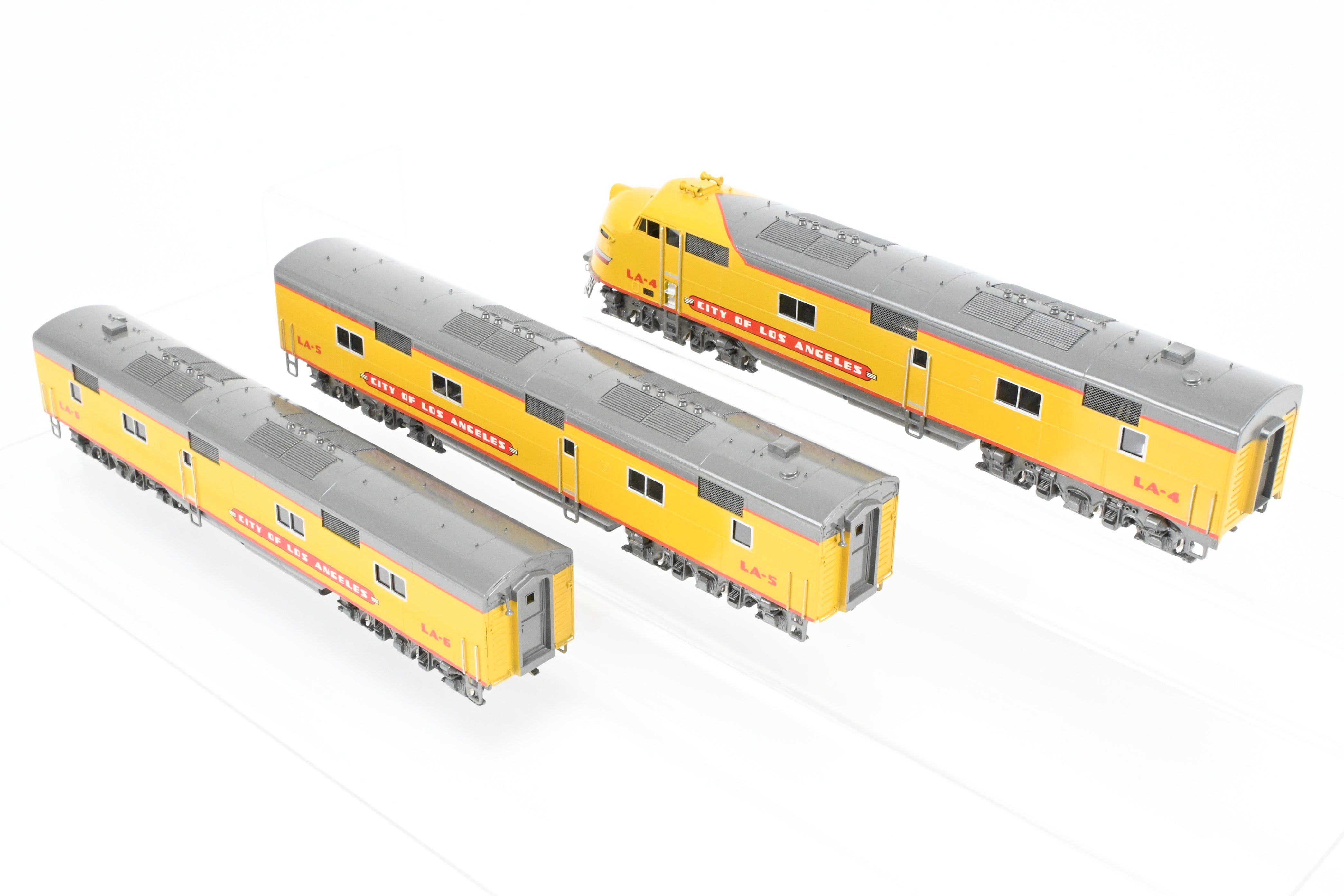 HO Scale Brass Model Train Set - Union Pacific EMD E6A/E6B/E6B 3-Unit Professionally Painted Set for the City of Los Angeles by Oriental Limited