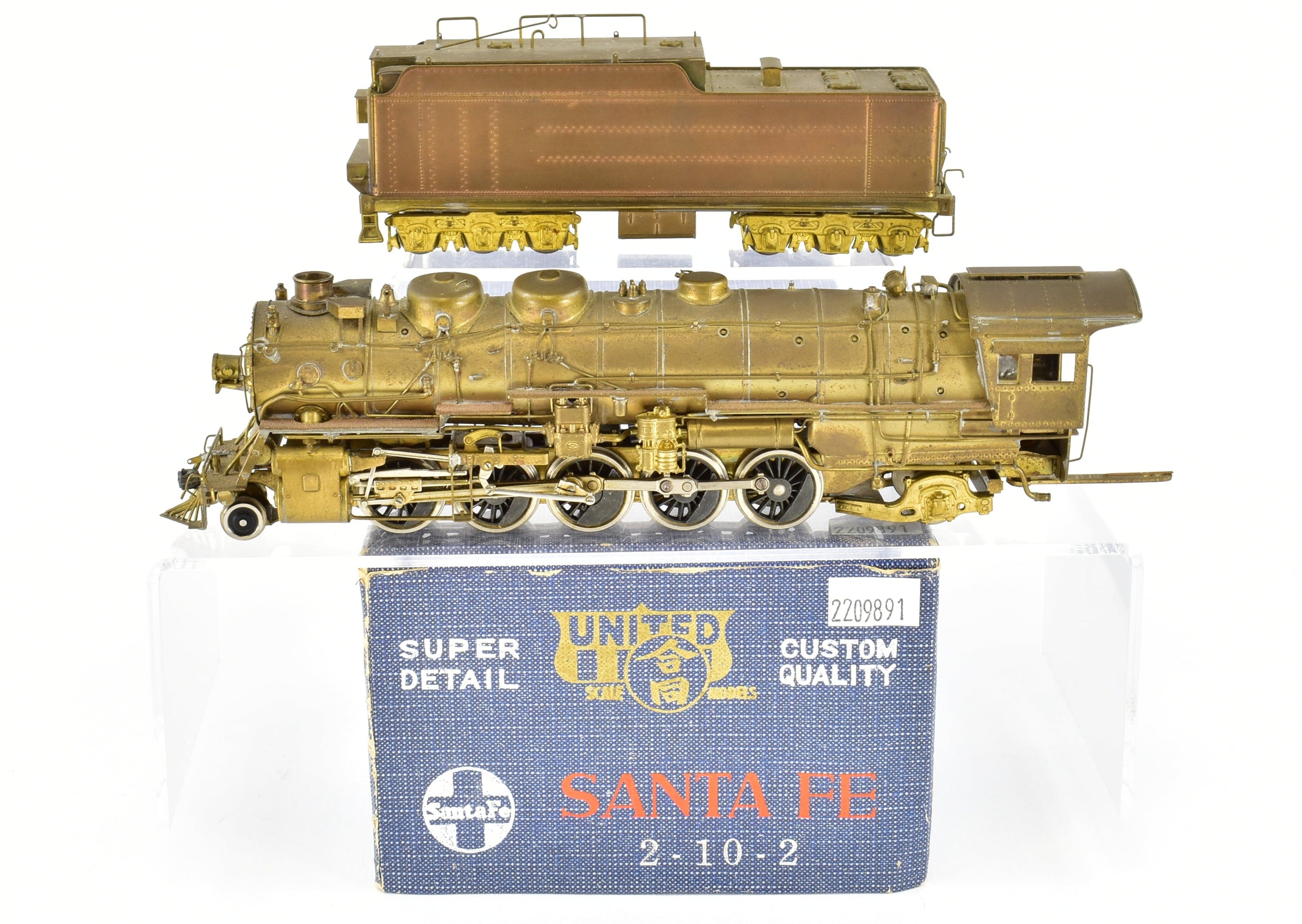 High - Quality HO Brass PFM United ATSF Santa Fe 2 - 10 - 2 Model
