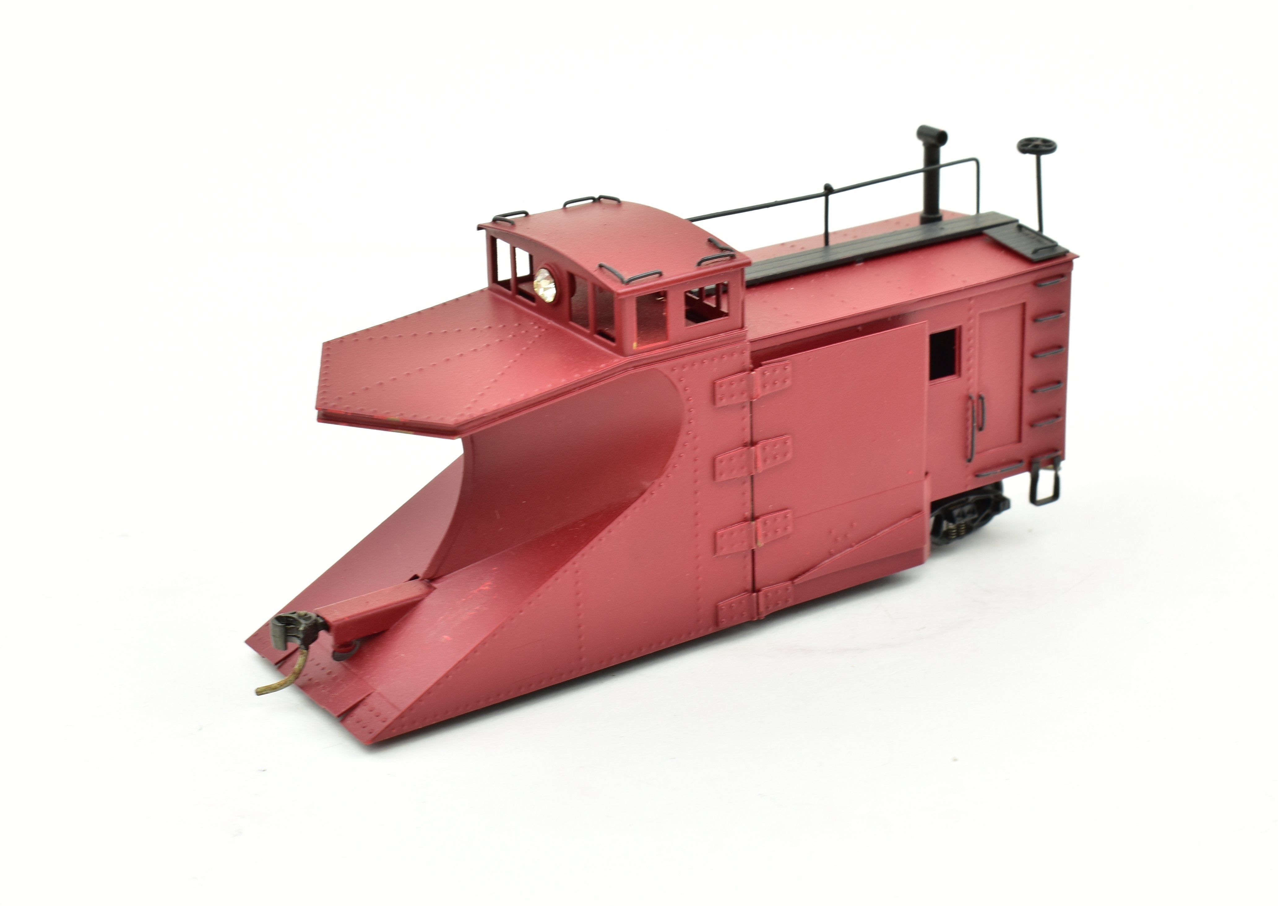 HO Scale Brass NJ Custom MOW Snow Plow with All - Steel Construction and Working Wings