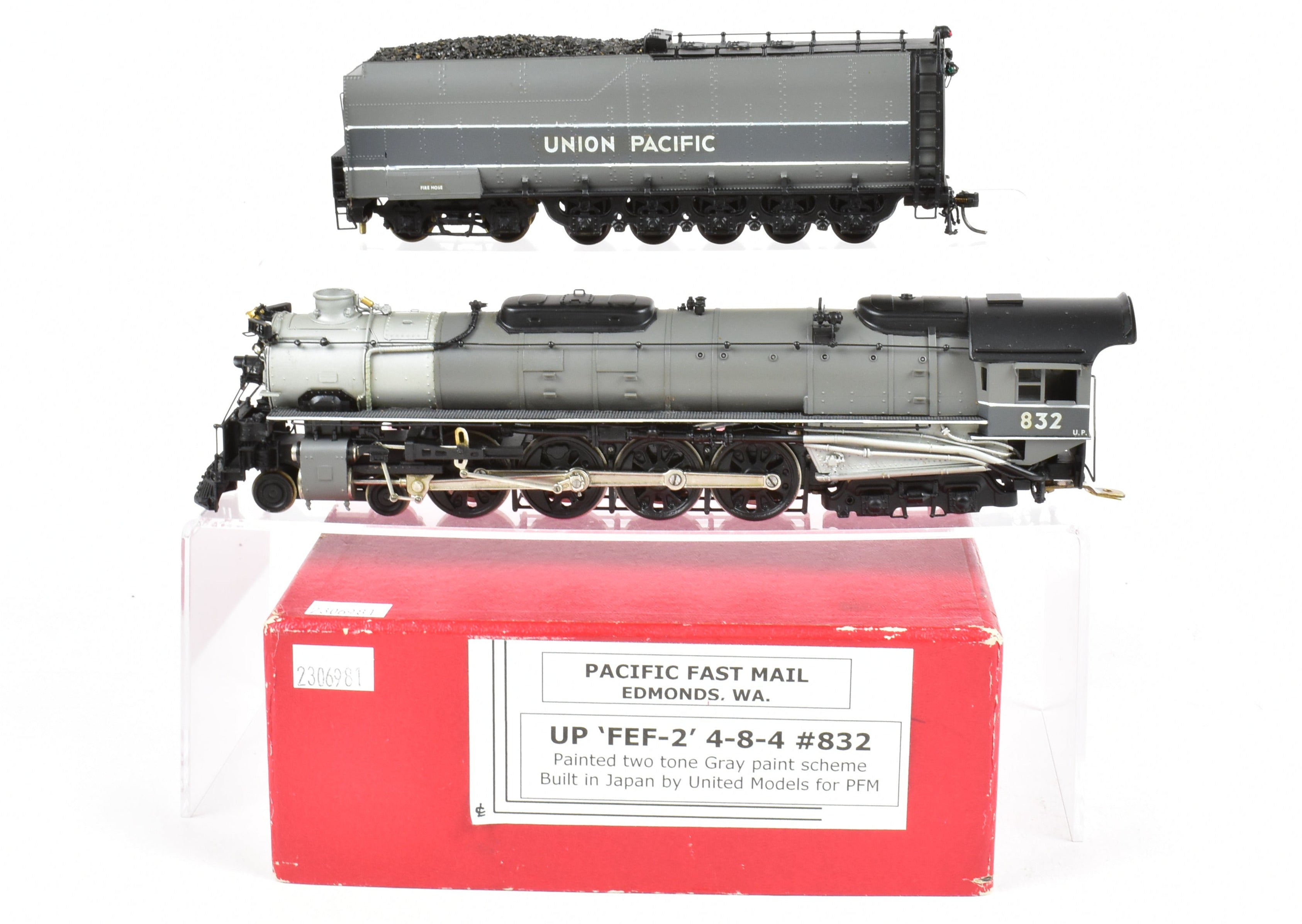 1959 Custom Painted HO Brass PFM Toby UP Union Pacific 4-8-4 FEF-2 Northern Model