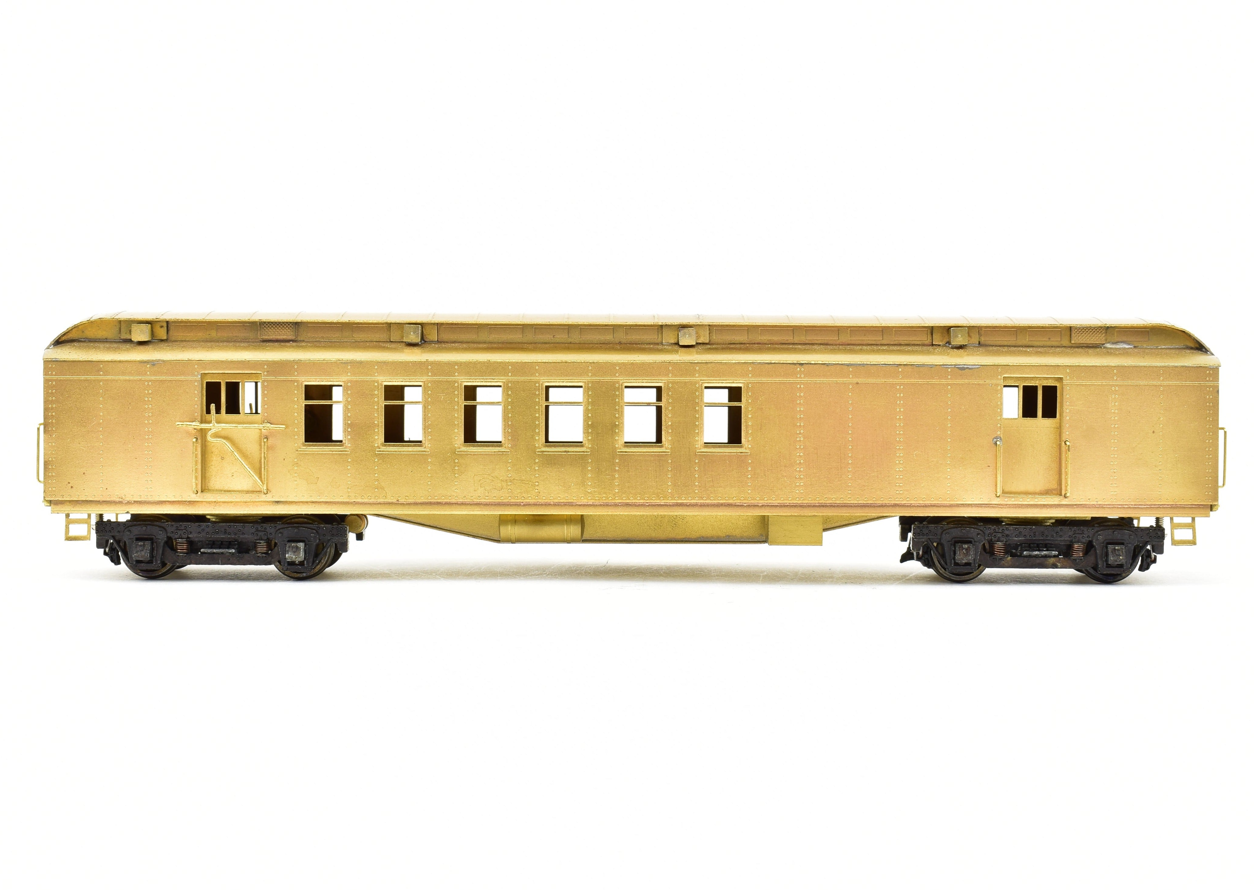 HO Scale Brass Lambert ATSF - Santa Fe Heavyweight Railway Post Office (RPO) Car Equipped with Central Valley Trucks for Model Trains